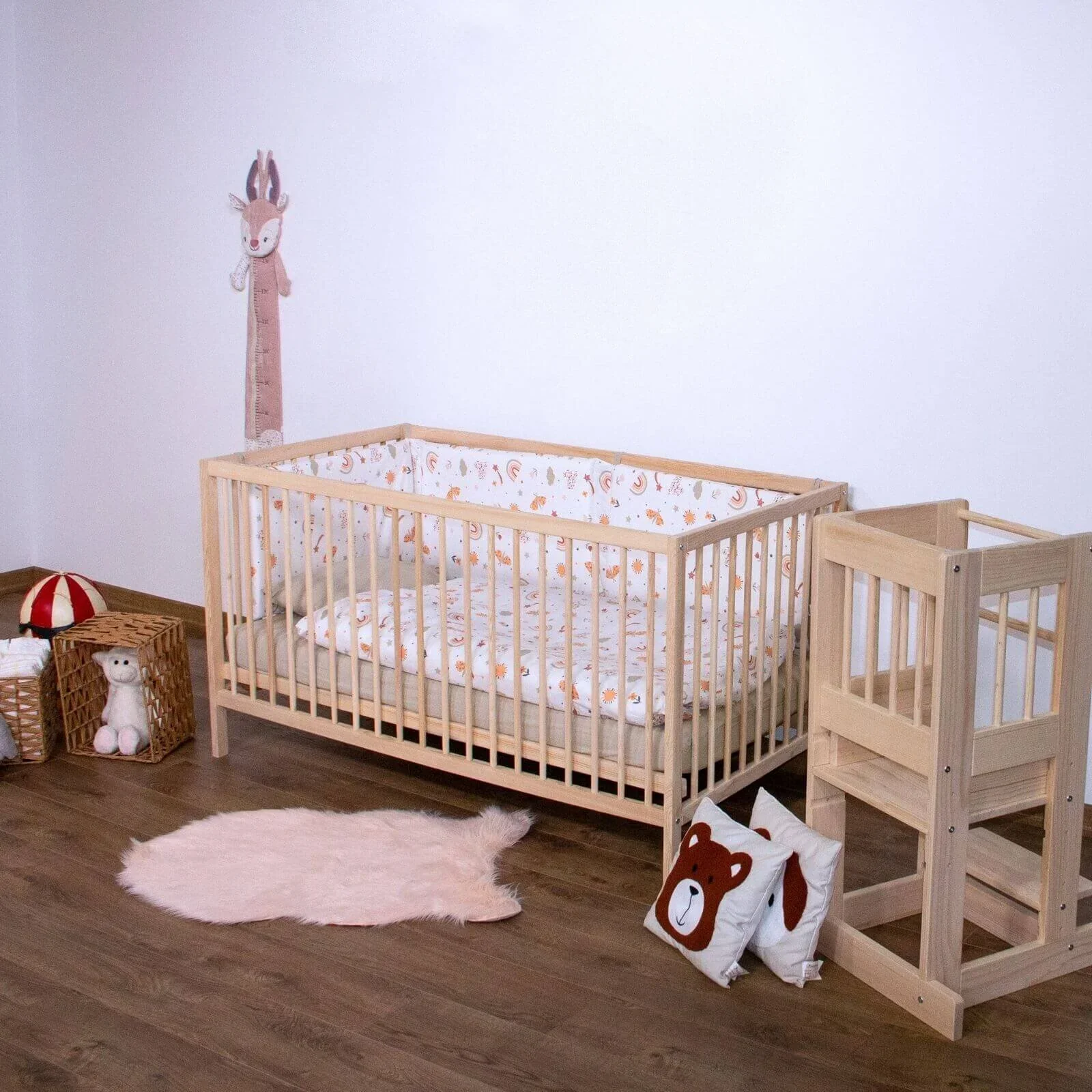 Kukka Natural Wood 2-Level Cot 70x140 - Image 4