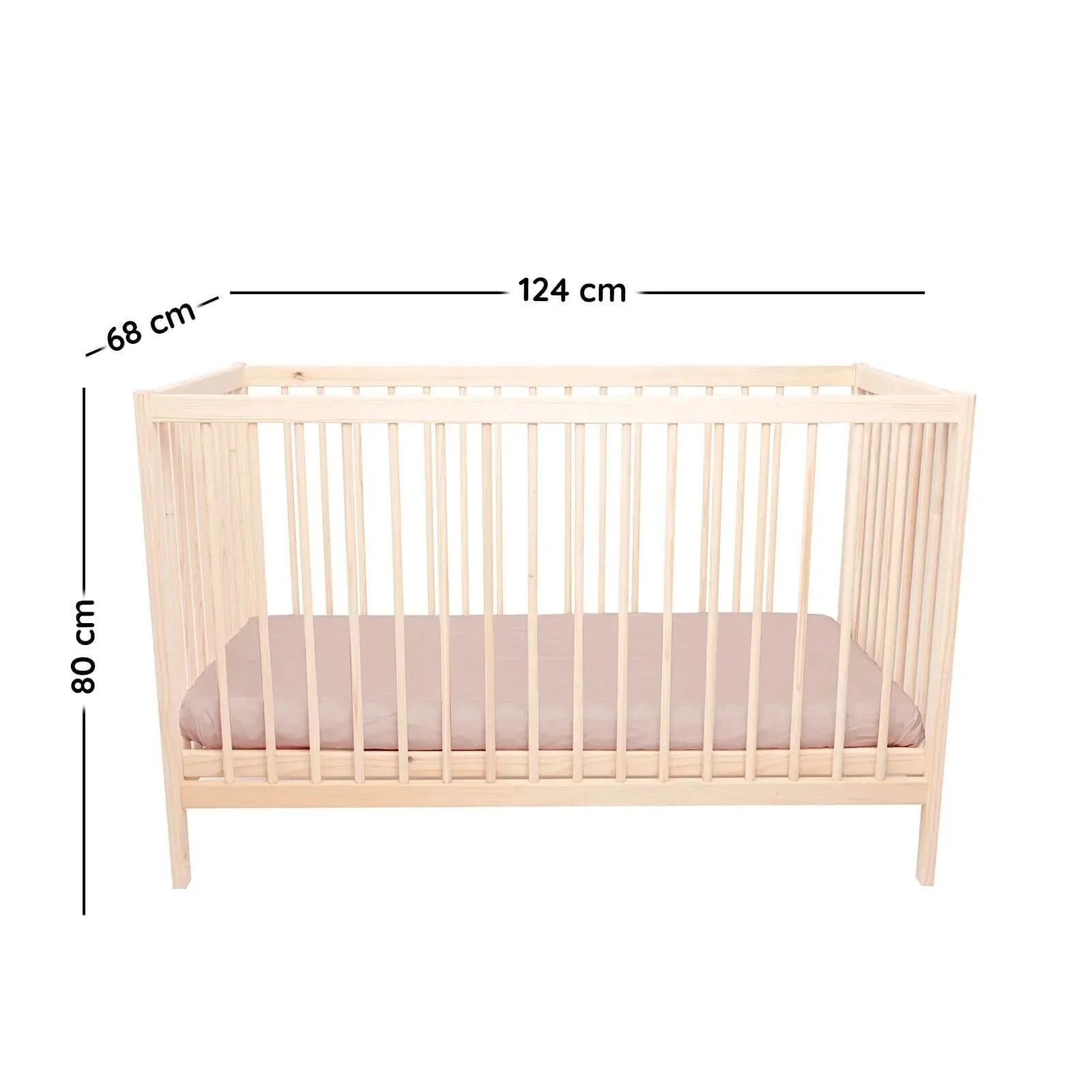Kukka Natural Wood 2-Level Cot 70x140 - Image 8