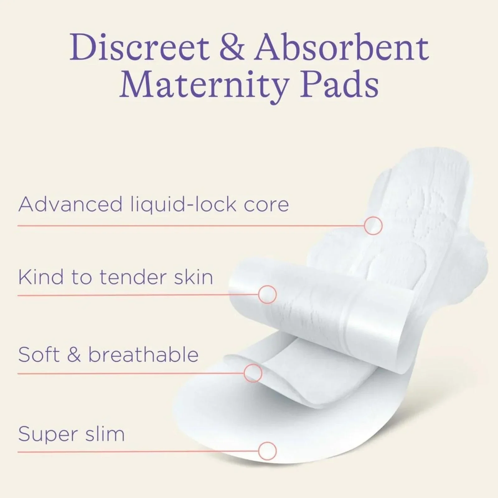 Lansinoh Discreet & Absorbent Maternity Pads for 2+ weeks Postpartum 12 pcs - Image 2