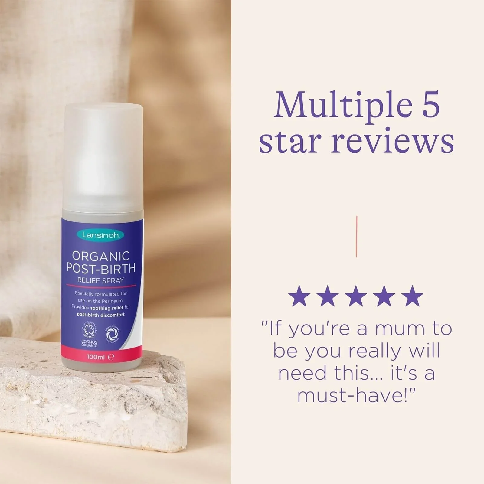 Lansinoh Organic Post-Birth Relief Spray 100ml - Image 5