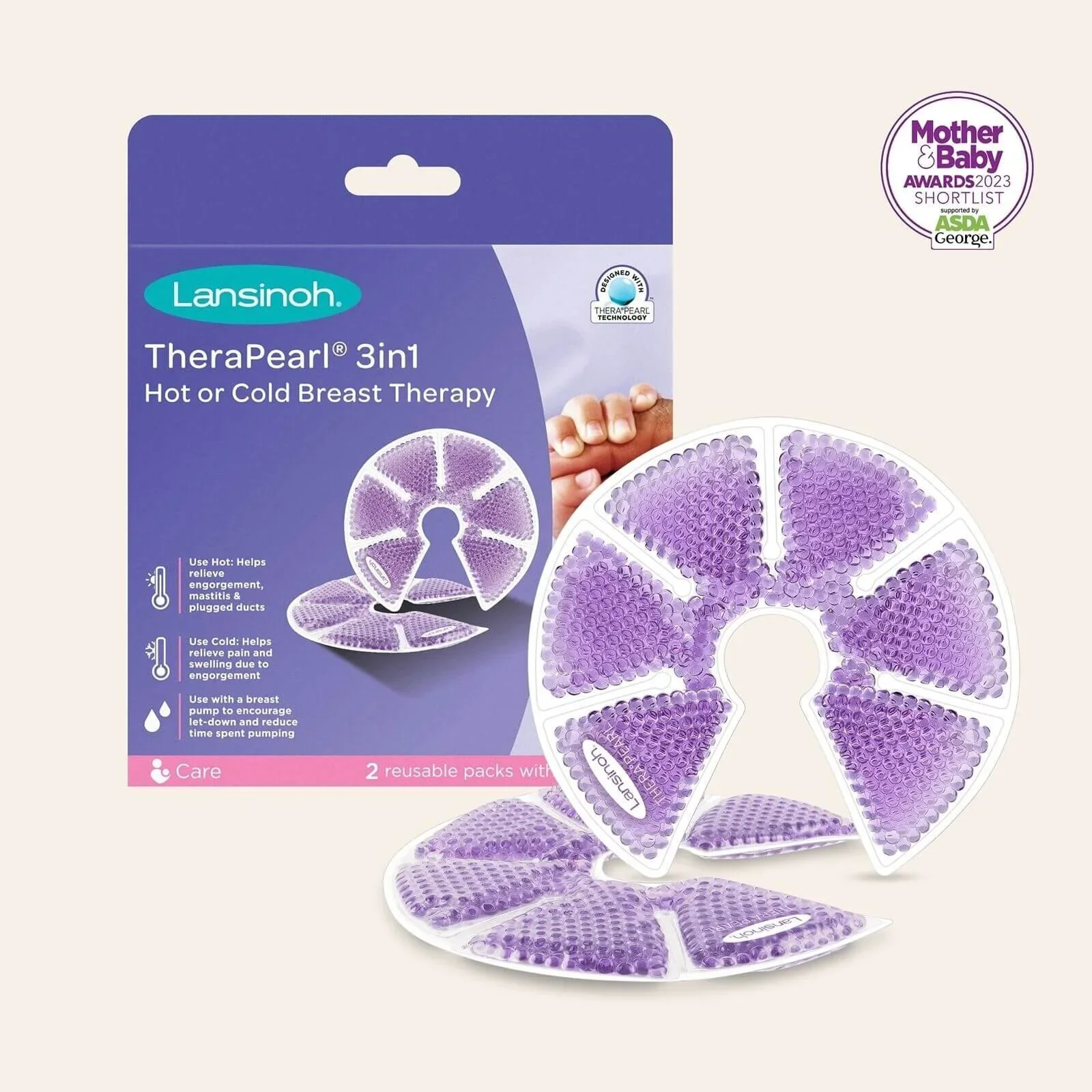 Lansinoh TheraPearl 3-in-1 Breast Therapy Pads 2 pcs - Image 8