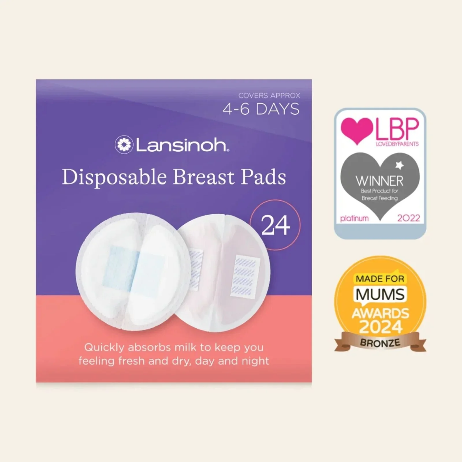 Lansinoh Ultra Thin Stay Dry Nursing Breast Pads 24 pcs - Image 2