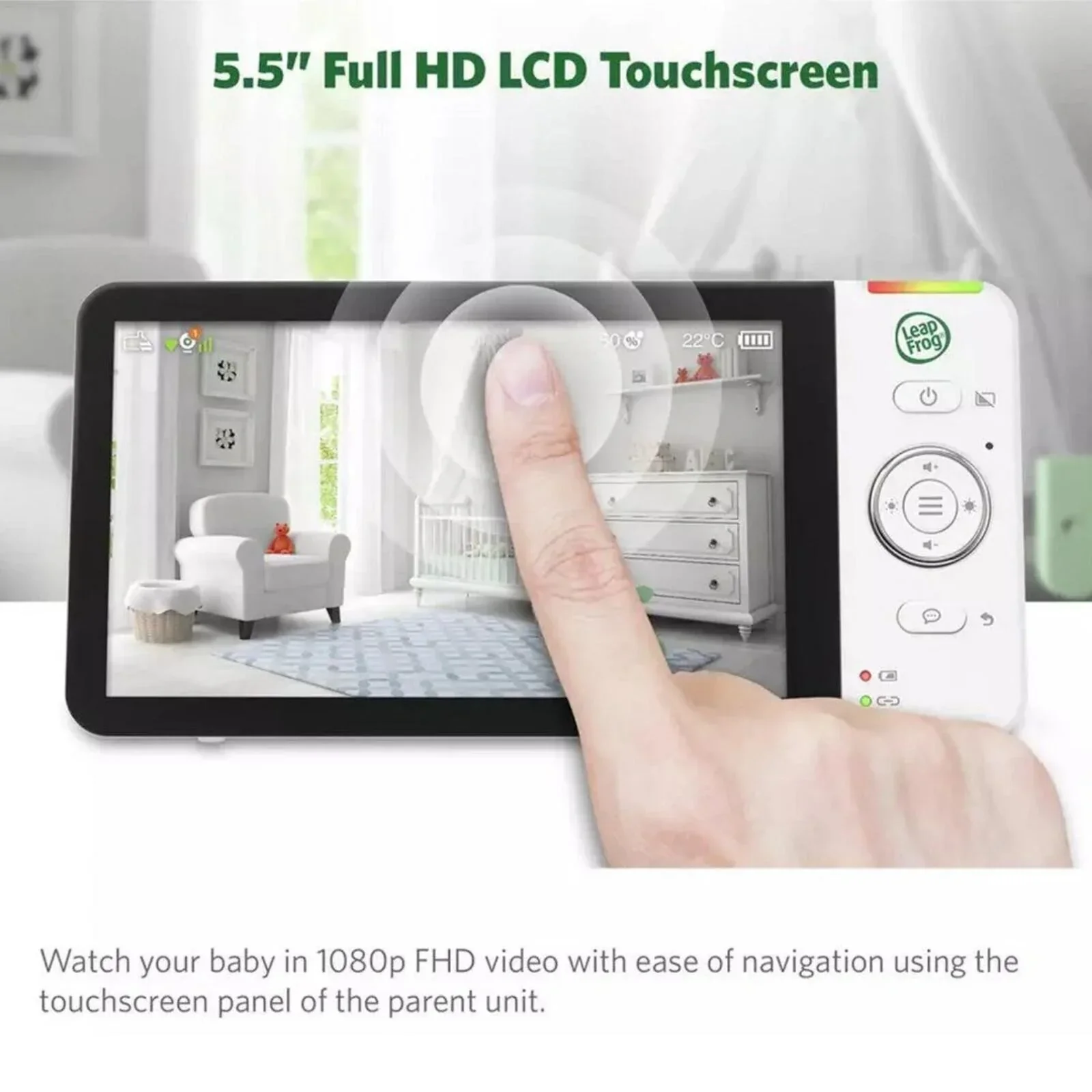 LeapFrog LF2936FHD Touch Screen Wi-Fi Smart Baby Monitor 5.5" 1080p Full HD Colour Display - Image 11