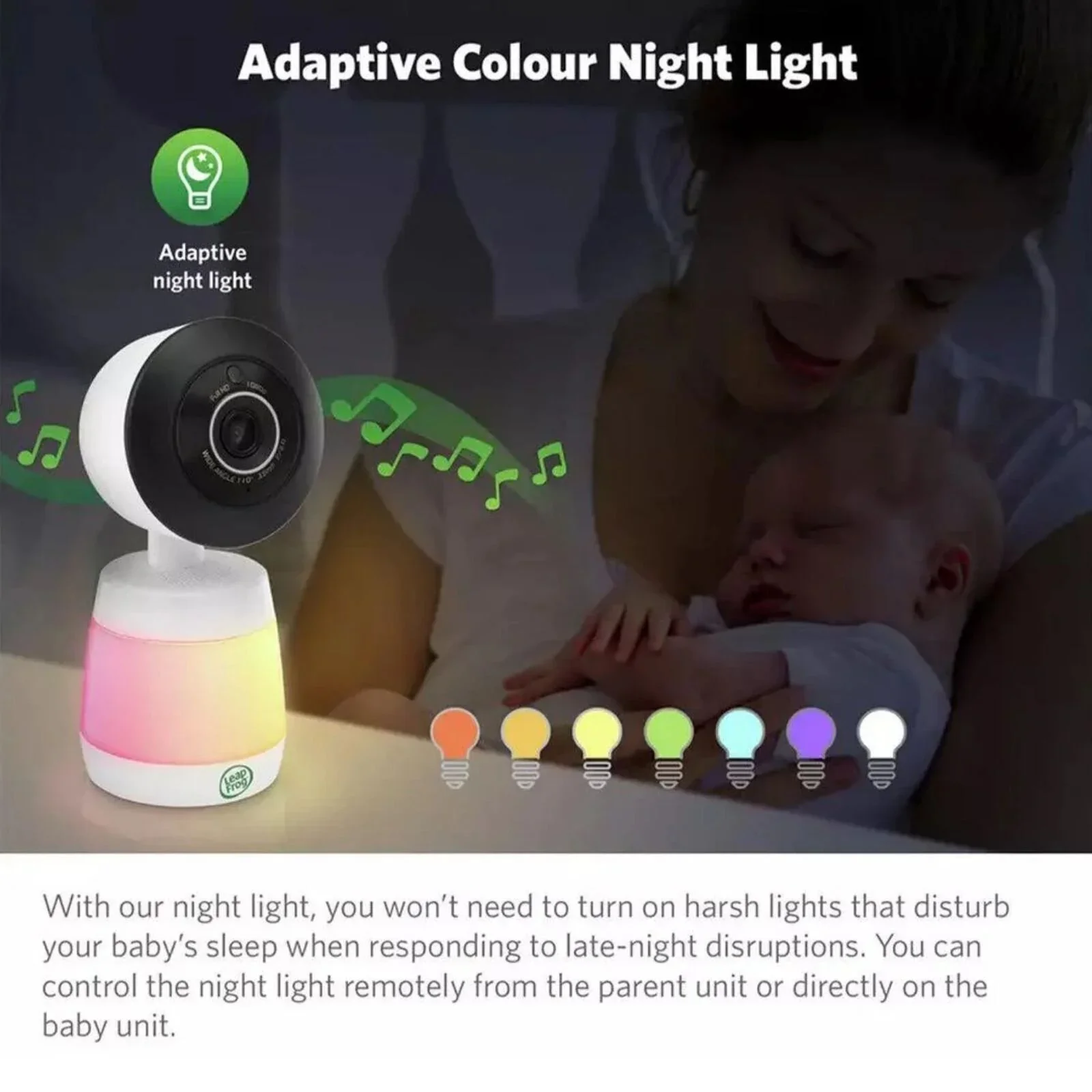 LeapFrog LF2936FHD Touch Screen Wi-Fi Smart Baby Monitor 5.5" 1080p Full HD Colour Display - Image 5