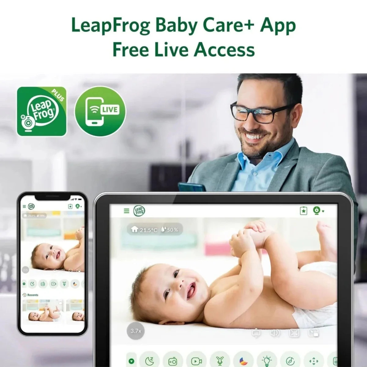 LeapFrog LF5817HD 7" Wi-Fi Smart Video Baby Monitor - Image 7