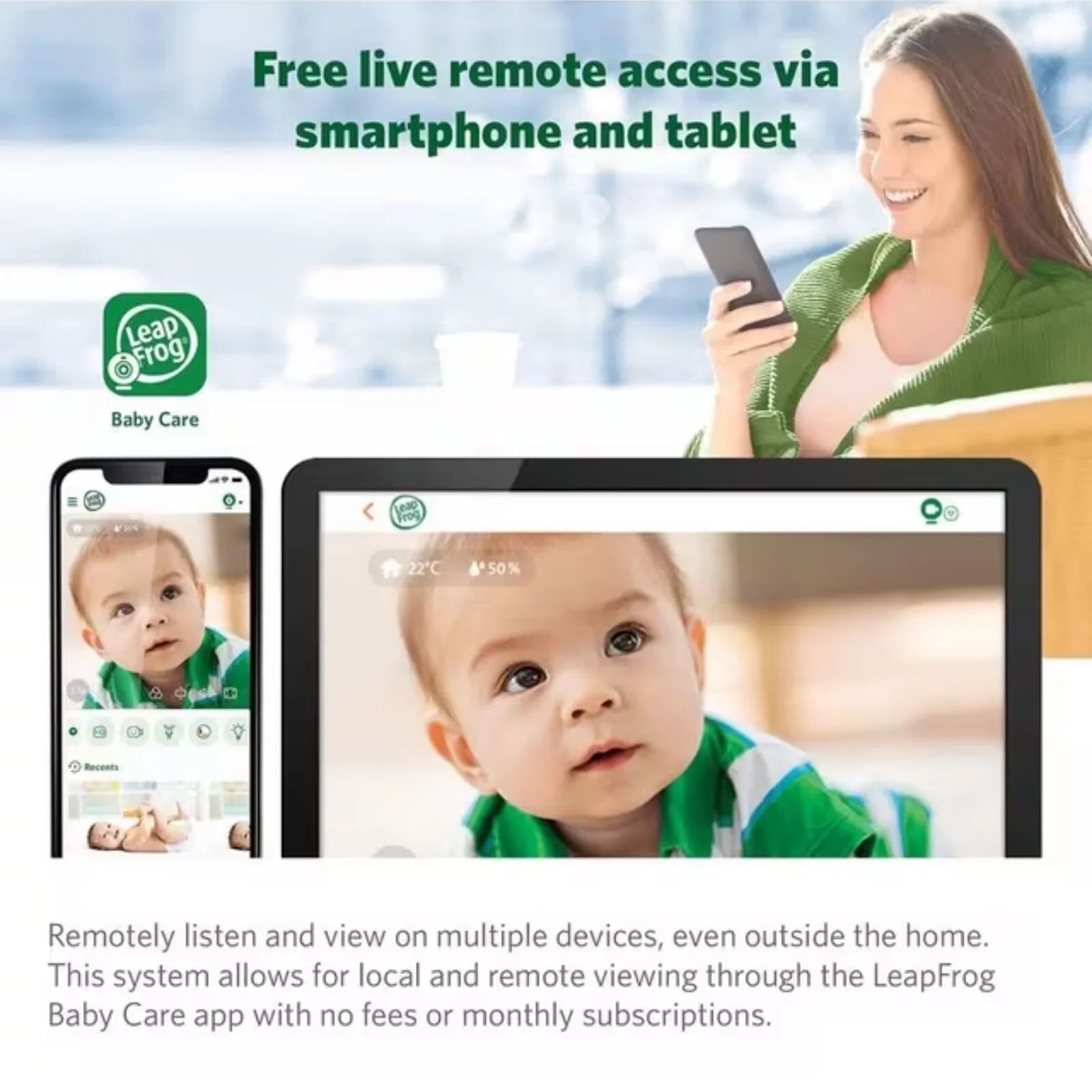 LeapFrog LF815HD Wi-Fi Smart 5" HD Video Baby Monitor - Image 4