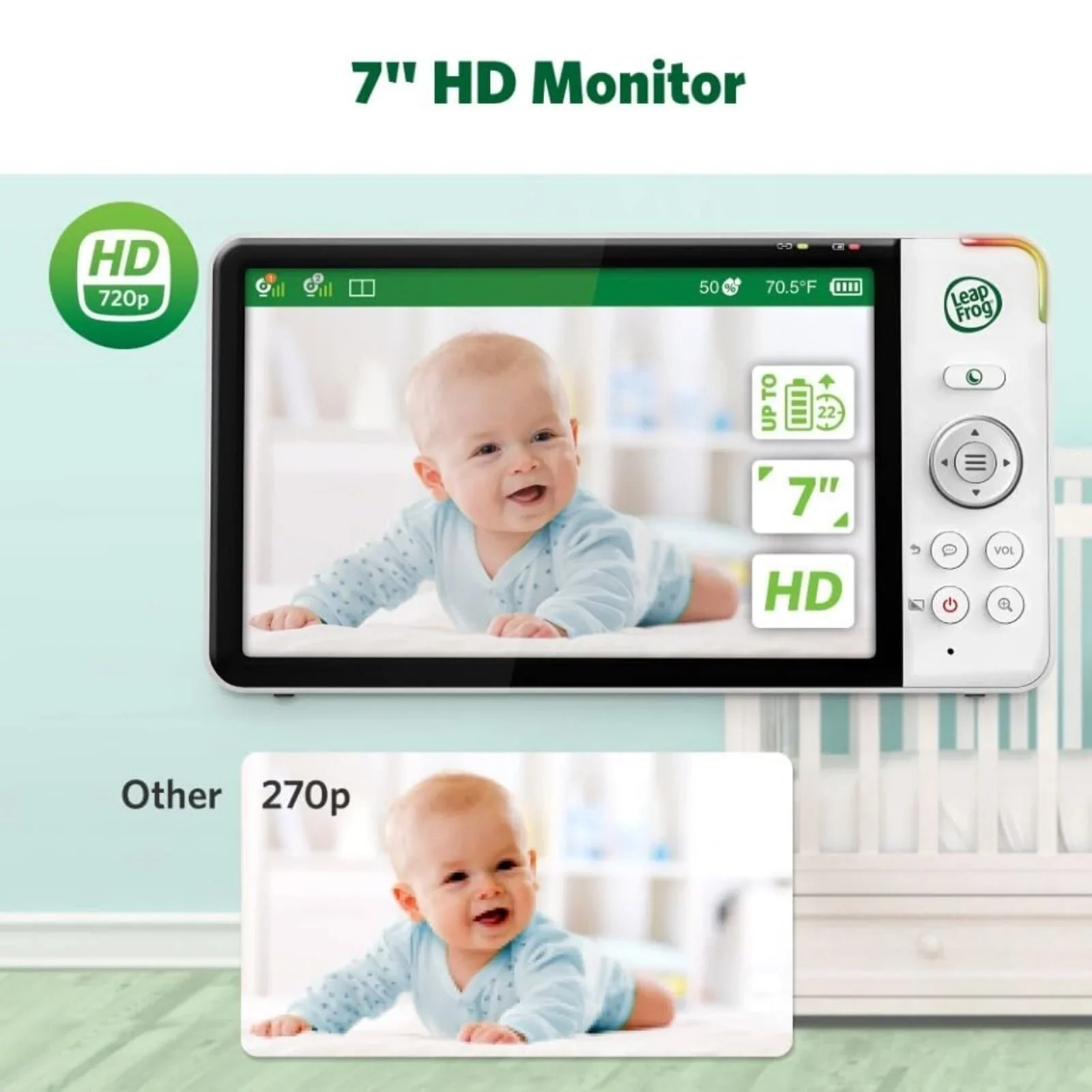 LeapFrog LF920HD 7" HD Video Baby Monitor - Image 2