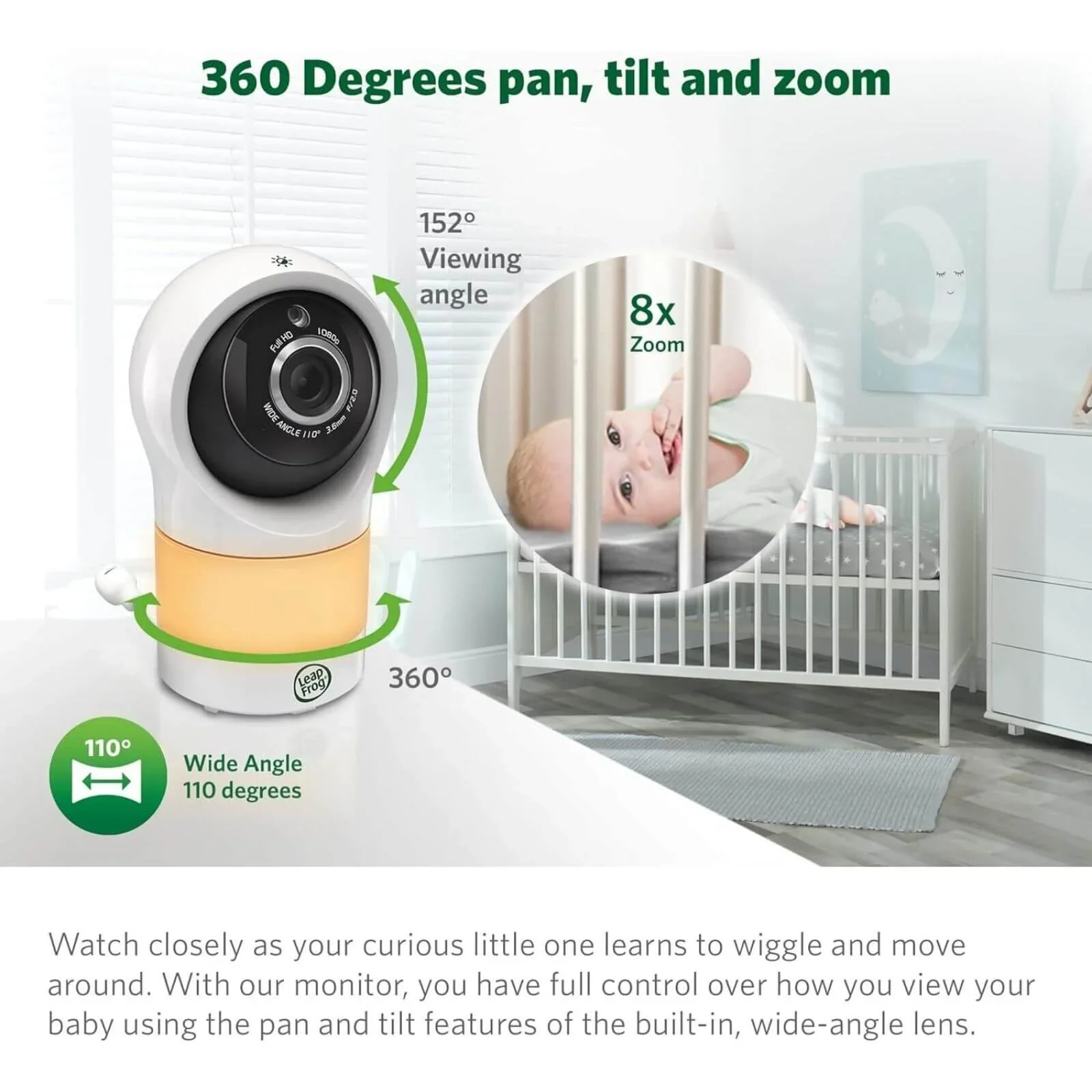 LeapFrog LF1911HD WiFi Standalone Video Baby Monitor - Image 6