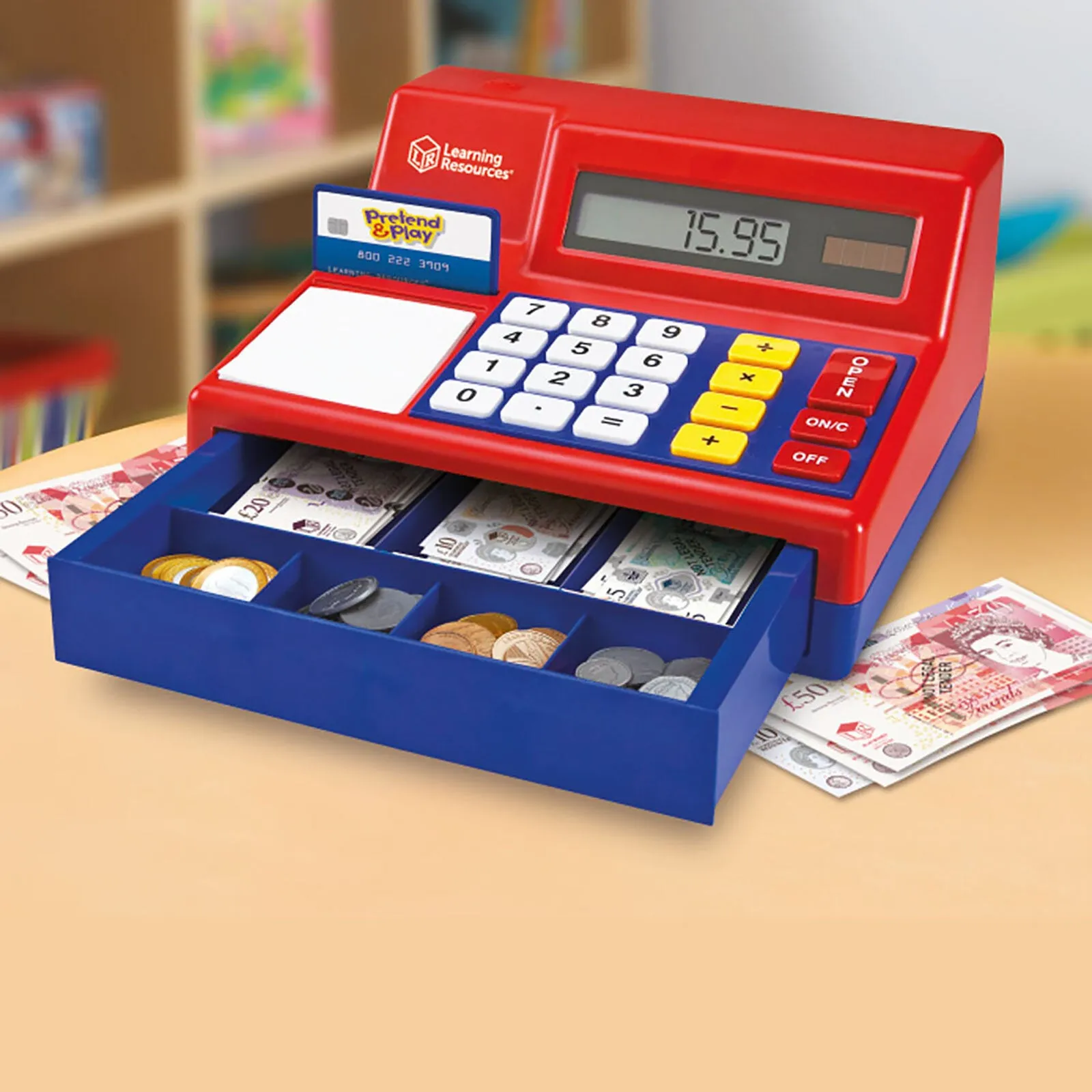 Learning Resources Pretend & Play Calculator Cash Register - Image 4