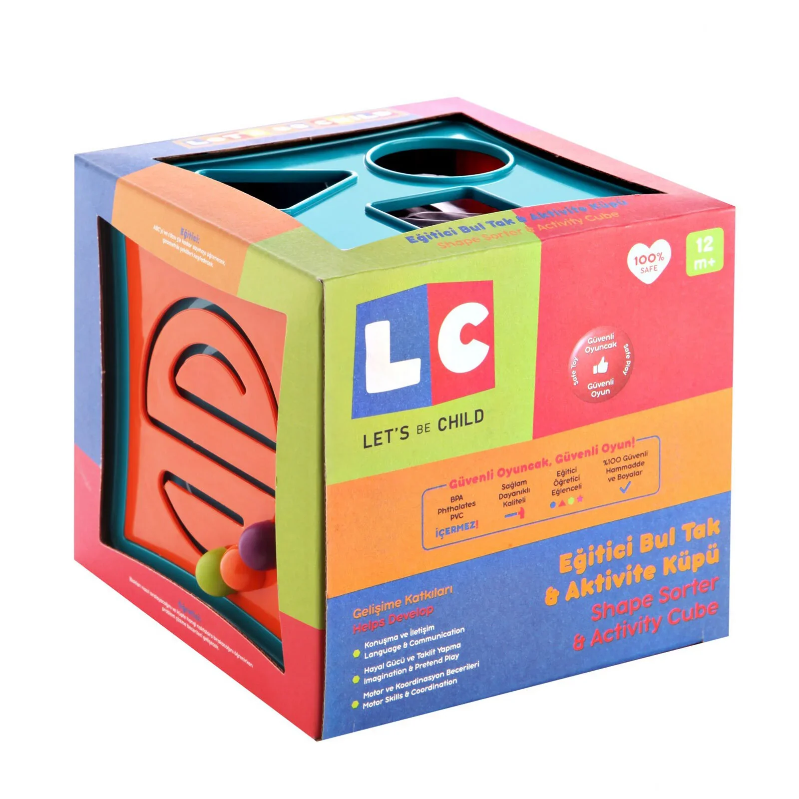 Let's Be Child Educational Shape Sorter & Activity Cube - Image 8