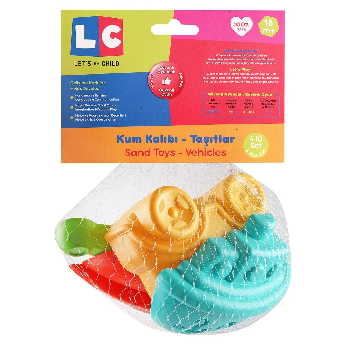 Let's Be Child Sand Mold - Vehicles 4 pcs Assorted - Image 5