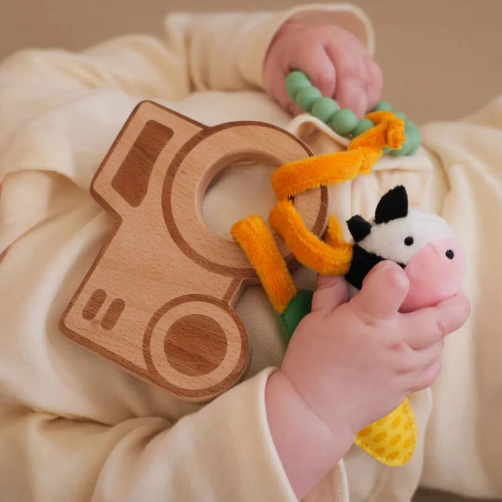Little Big Friends Wooden Rattle - Farm - Image 2