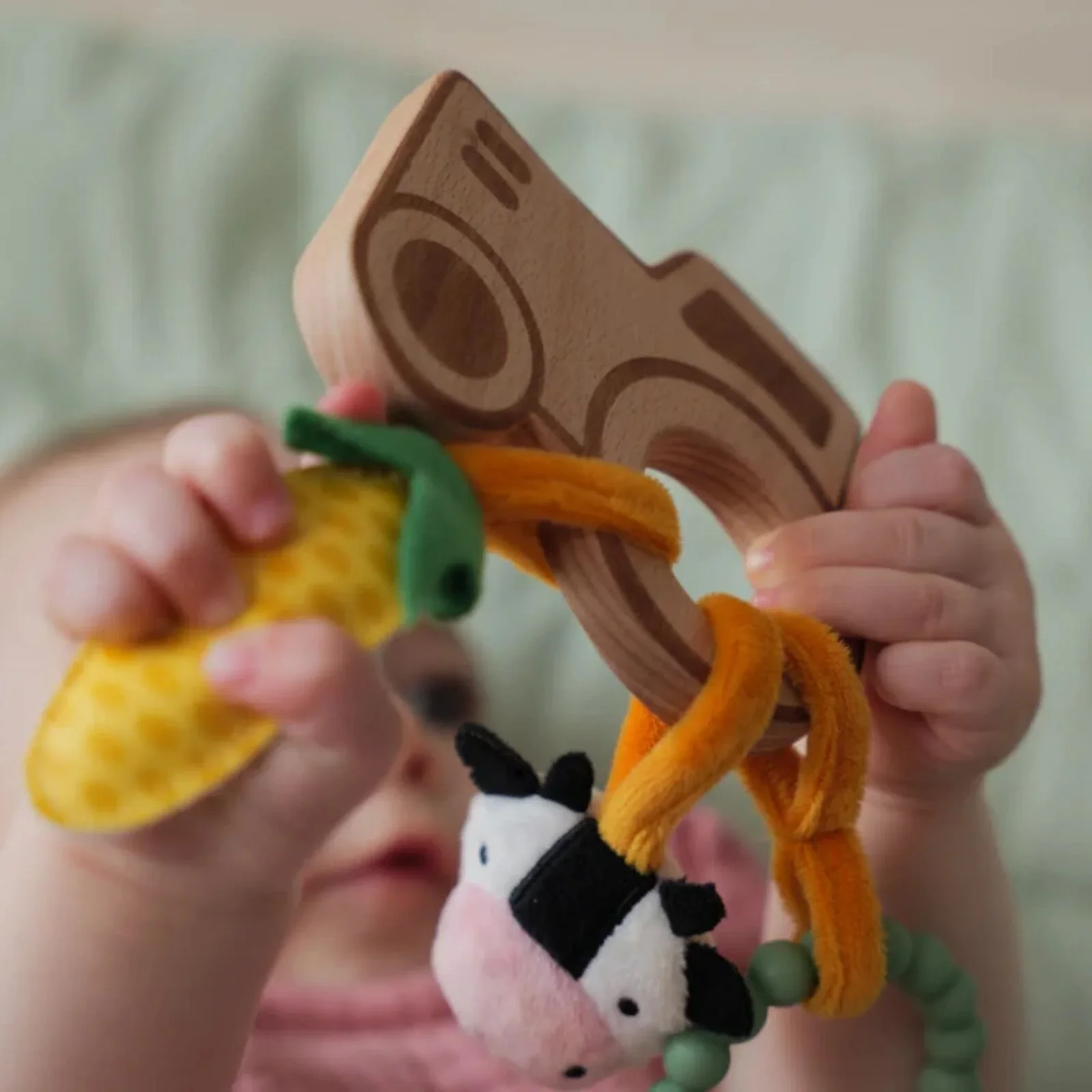Little Big Friends Wooden Rattle - Farm - Image 3