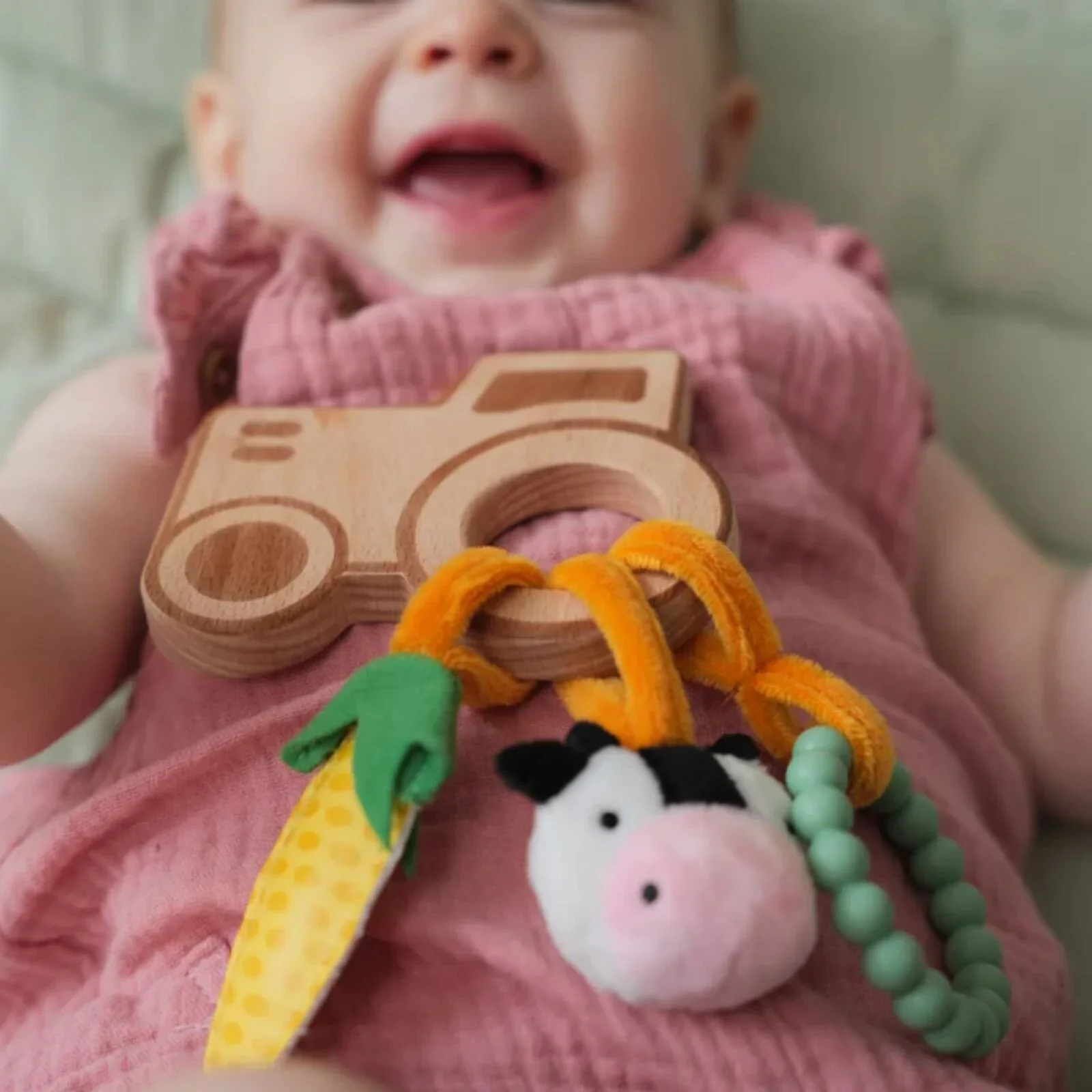 Little Big Friends Wooden Rattle - Farm - Image 4