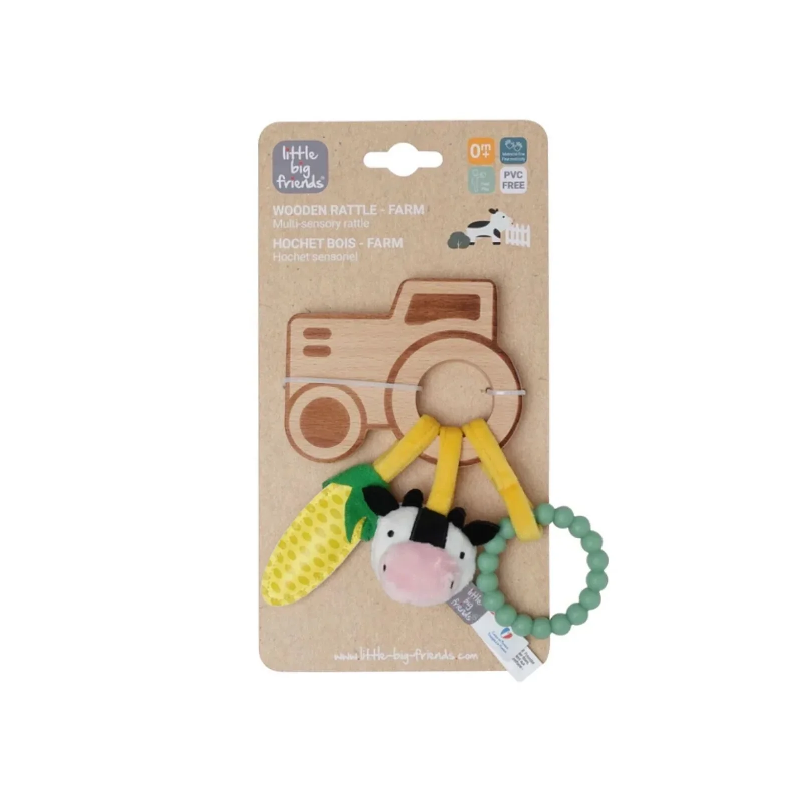 Little Big Friends Wooden Rattle - Farm - Image 5