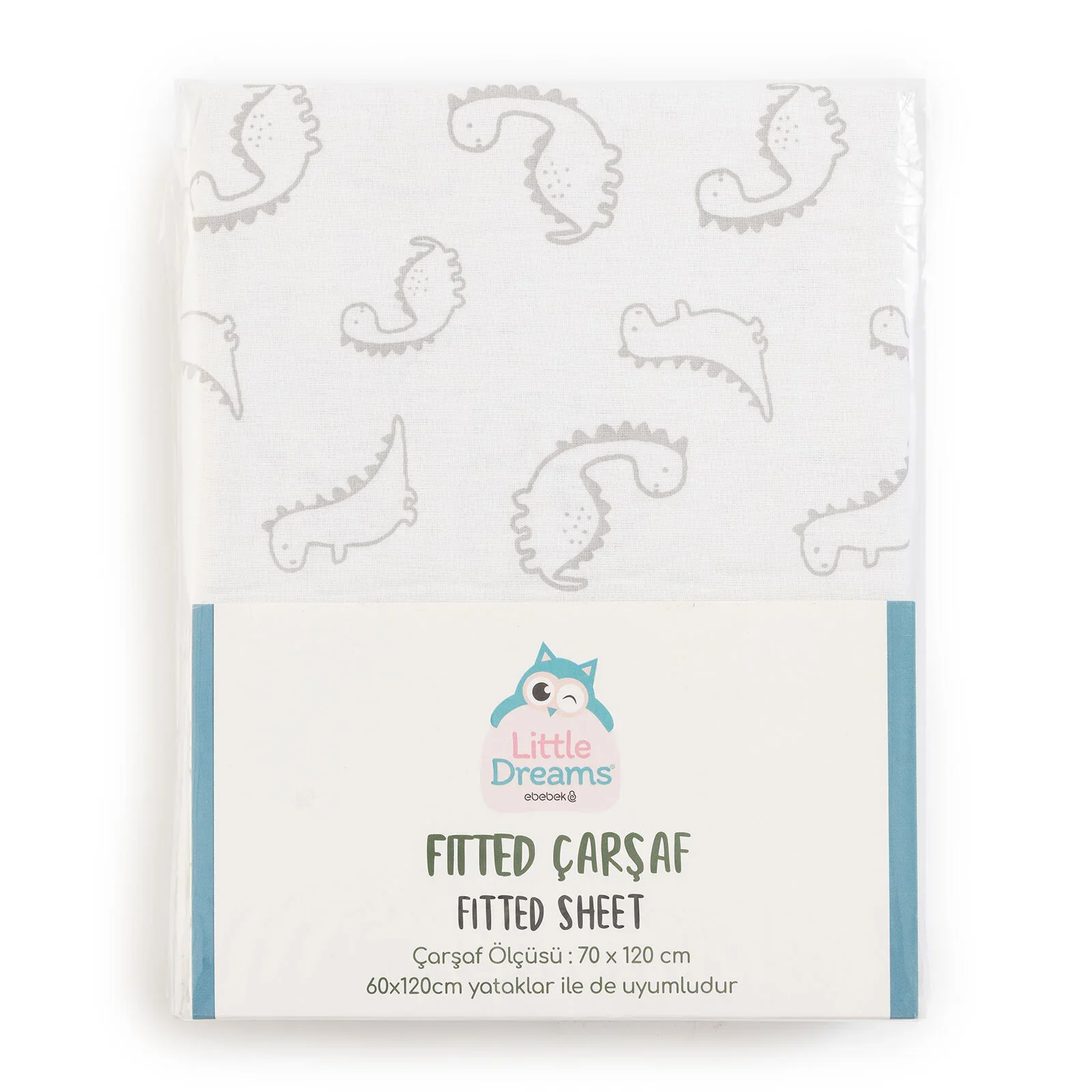 Little Dreams Boy Baby Crib Sheet - Grey - Image 8