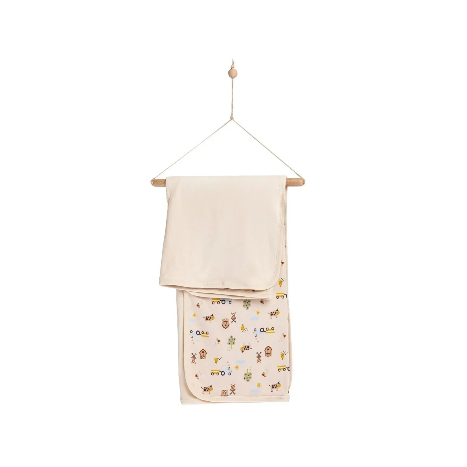 Little Dreams Boys 100% Cotton Blanket 80x80 cm - Ecru - Image 2