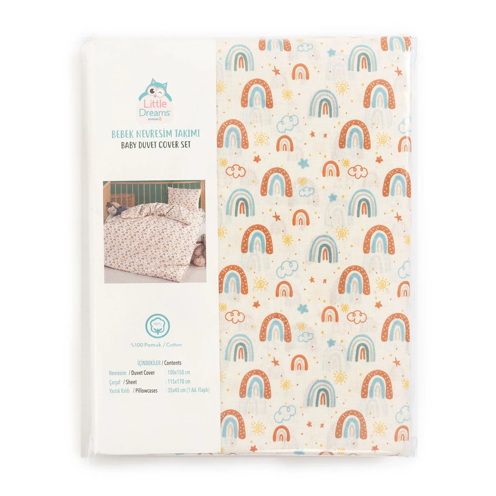 Little Dreams Girl Baby Duvet Cover - Printed - Image 9