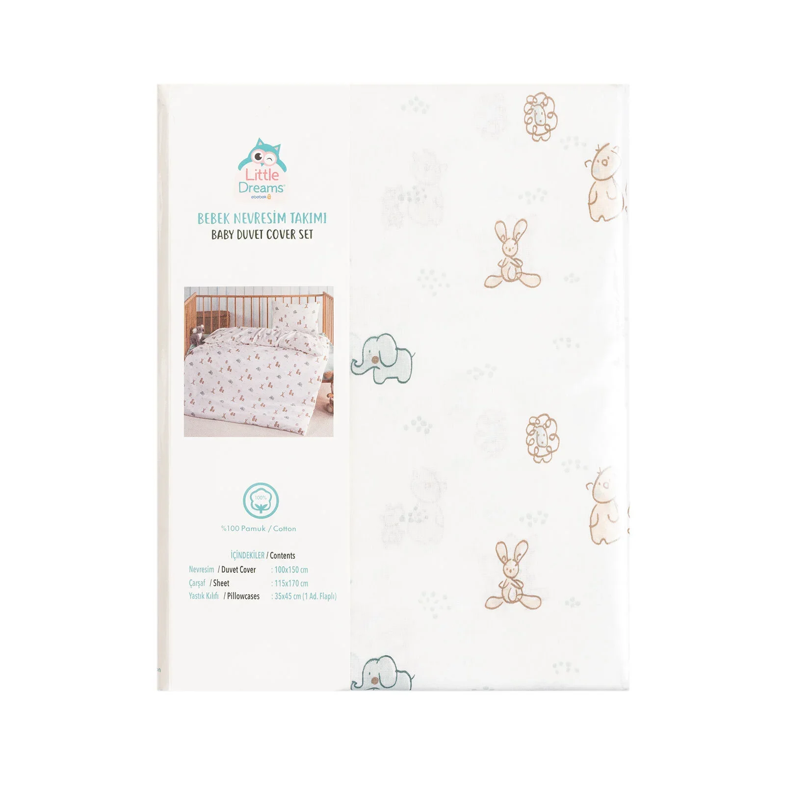 Little Dreams Unisex Baby Duvet Cover - Printed - Image 7