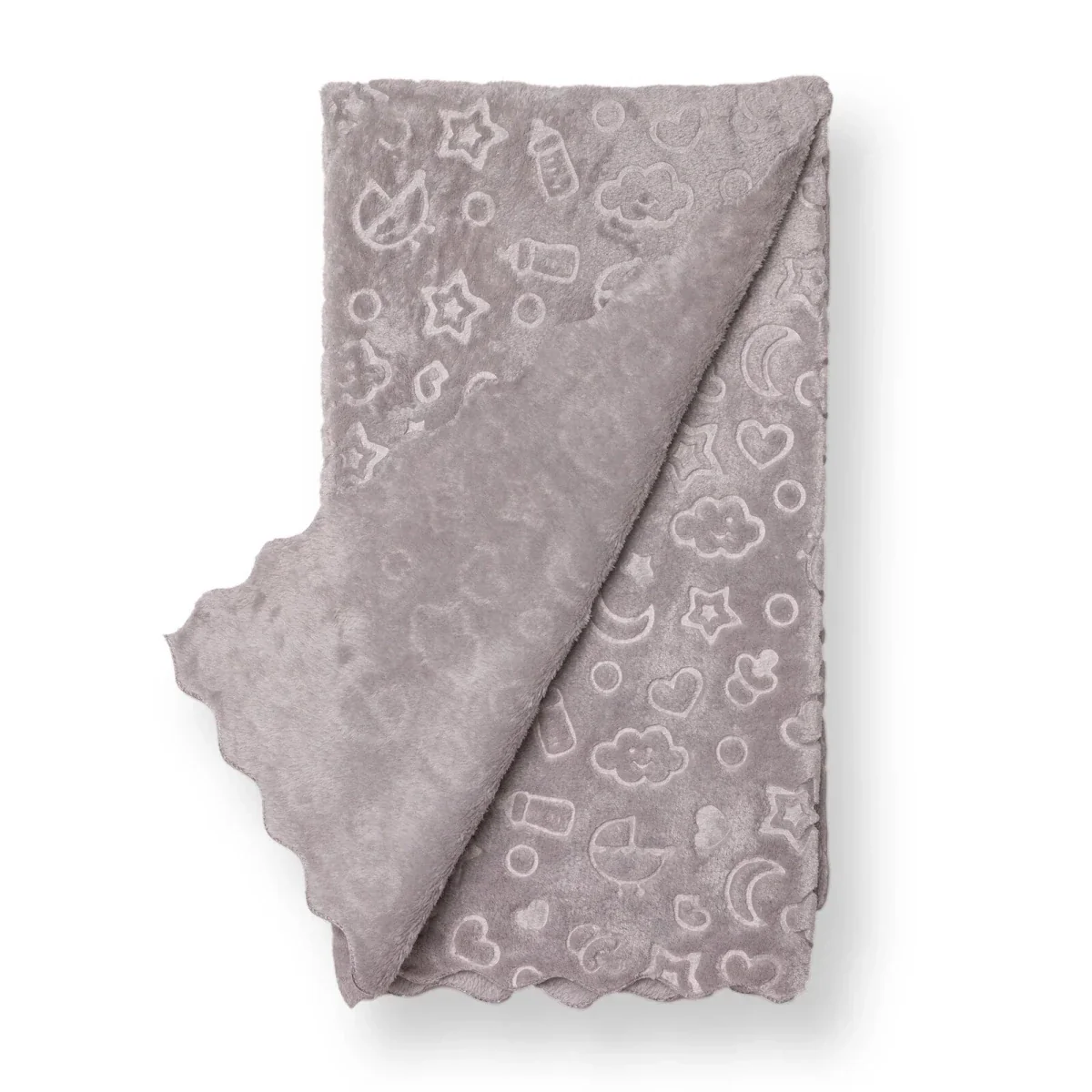 Little Dreams Unisex Plush Blankets - Grey - Image 2