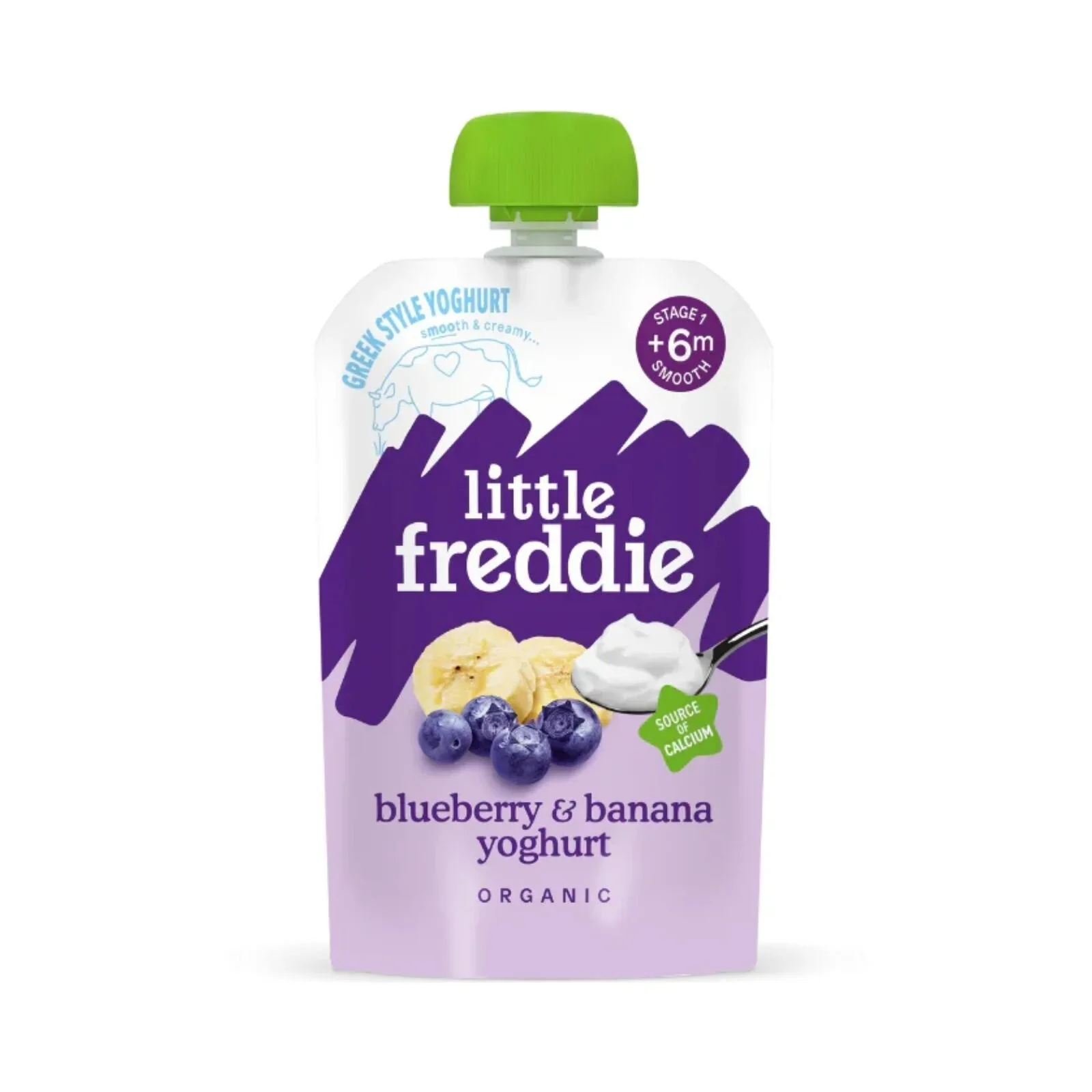 Little Freddie Organic Blueberry & Banana Yoghurt Baby Food Pouch Multipack 6+ months 600g (6x100g) - Image 4