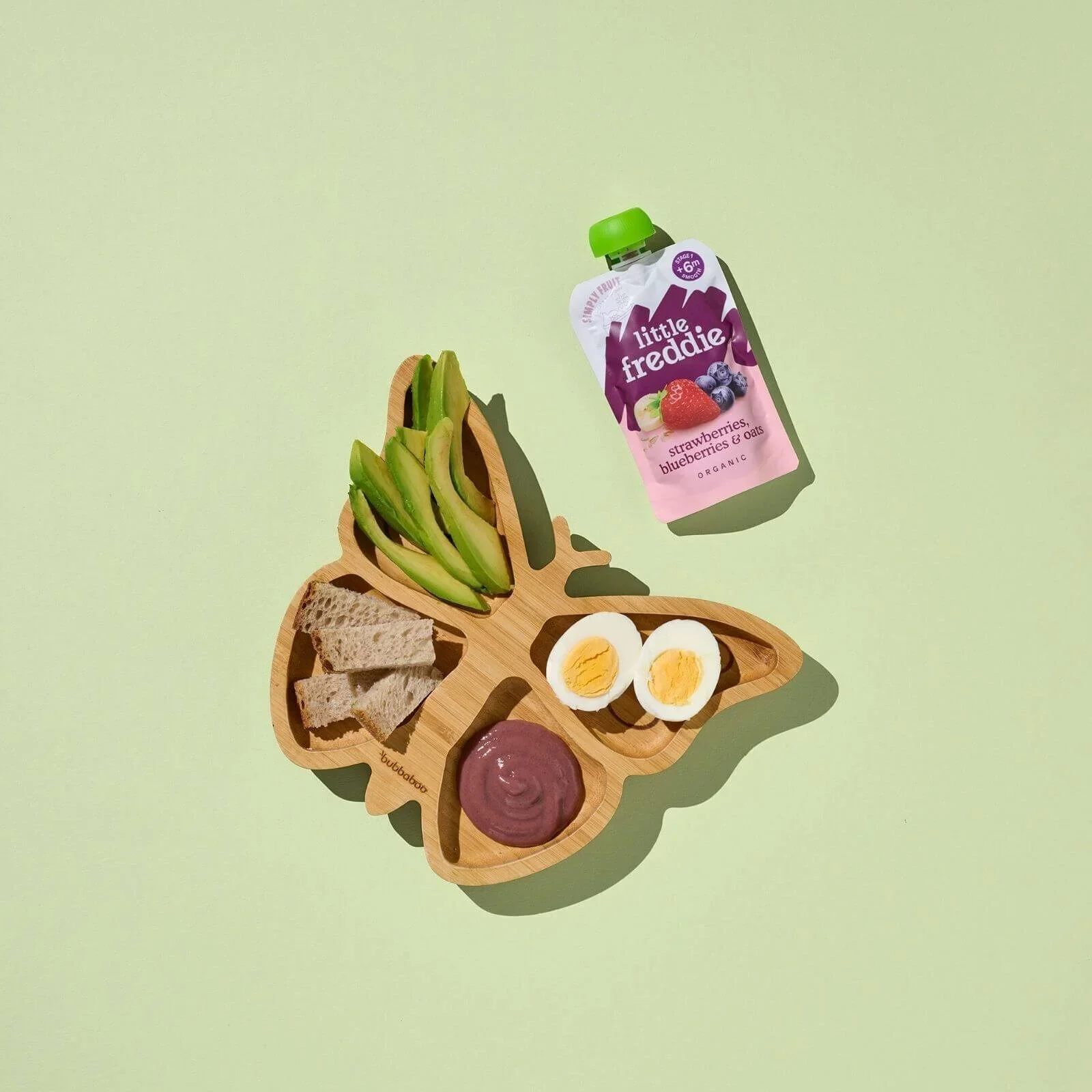 Little Freddie Organic Strawberries Blueberries & Oats Baby Food Pouch 6+ months 100g - Image 4