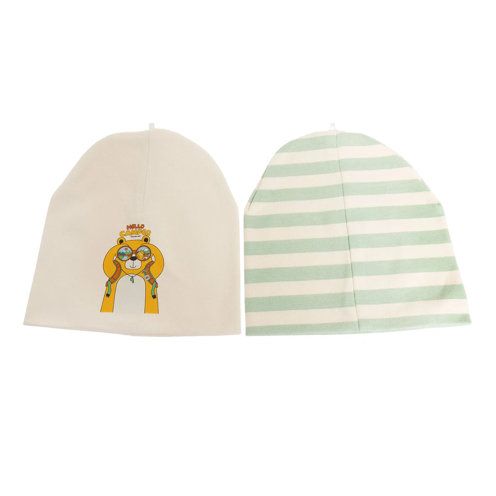 Little Plane Hello Camper Baby Boy 2 Pcs Beanies - Green - Image 2