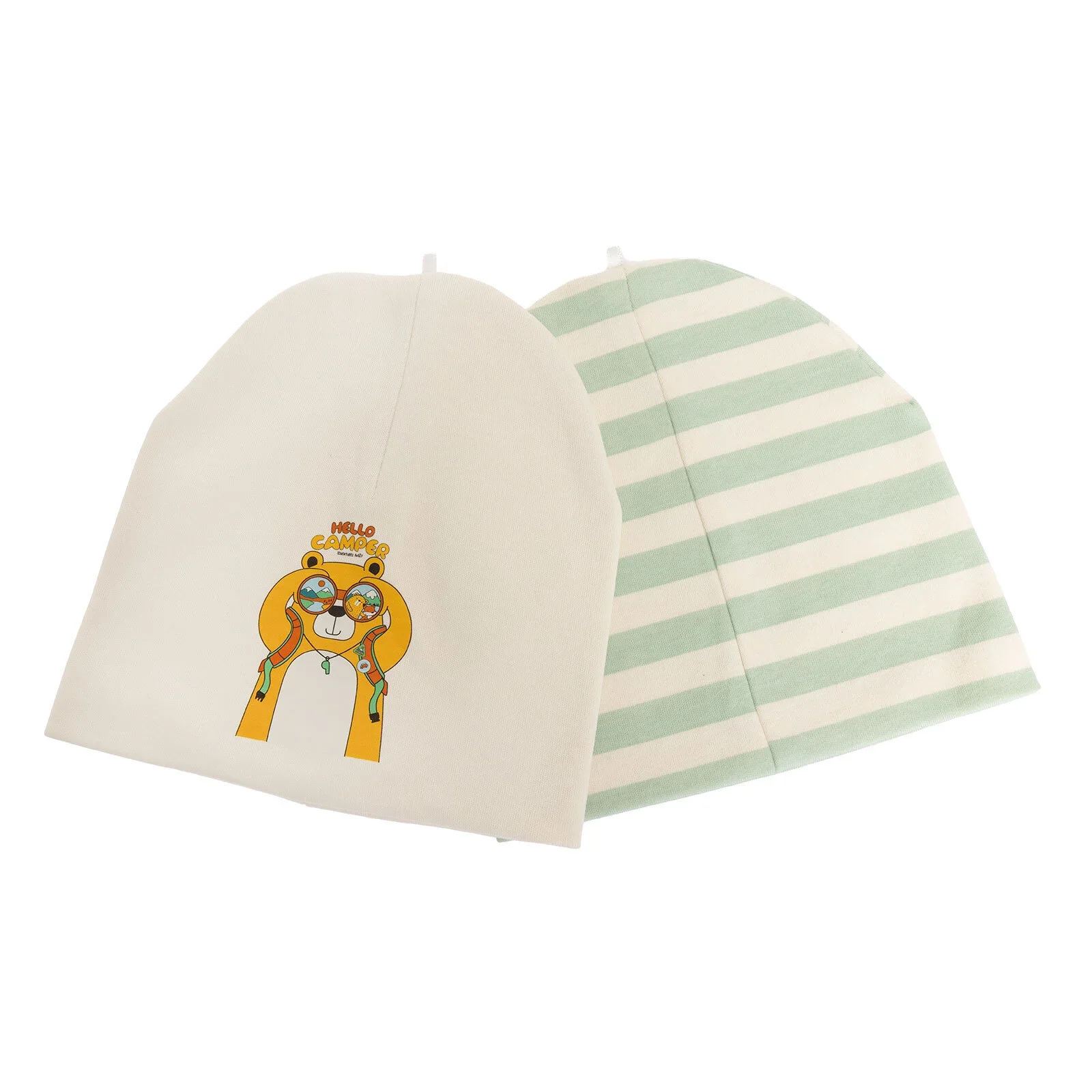 Little Plane Hello Camper Baby Boy 2 Pcs Beanies - Green - Image 7