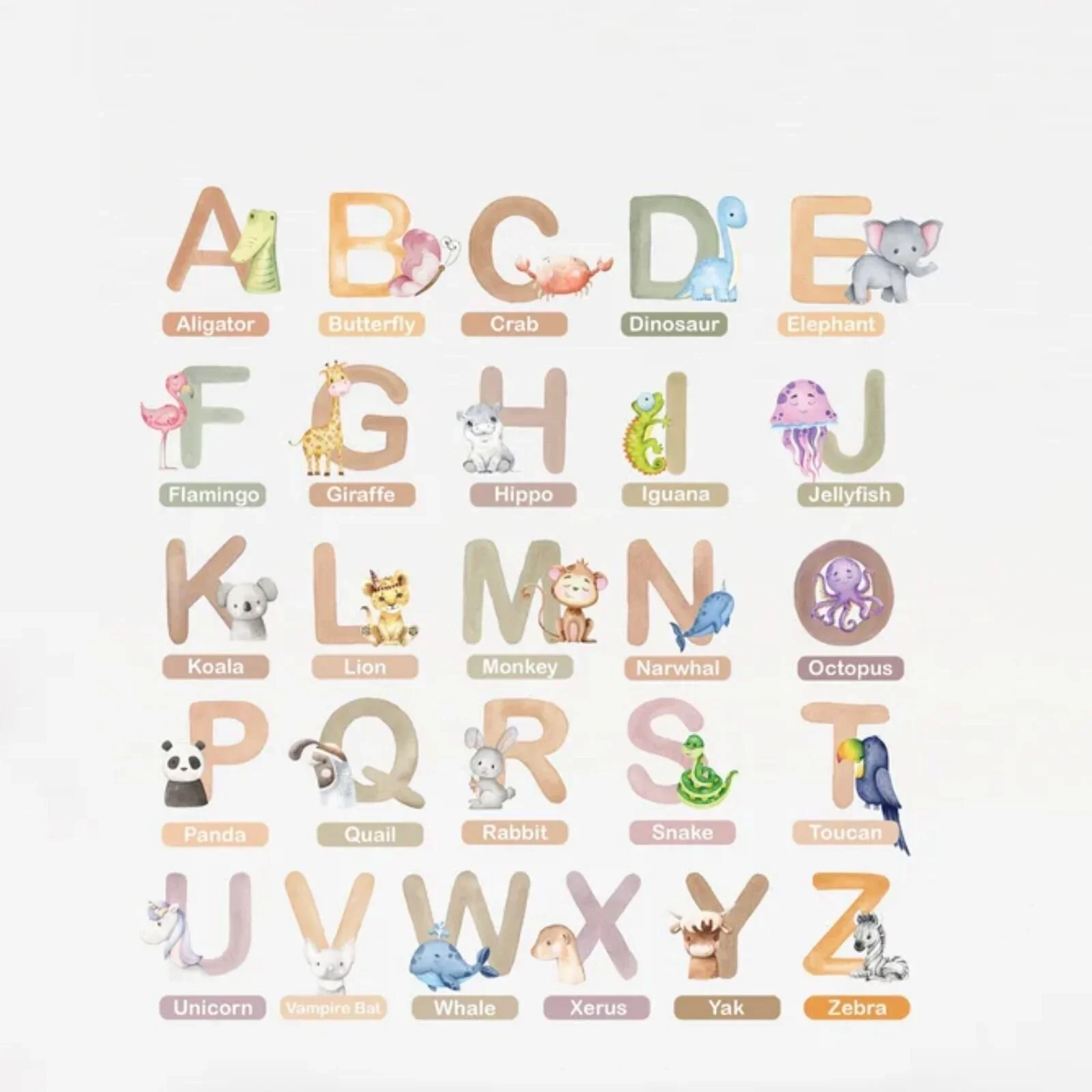 Live Vida Alphabet Wall Stickers with Animal Figures 26 pcs - Image 3
