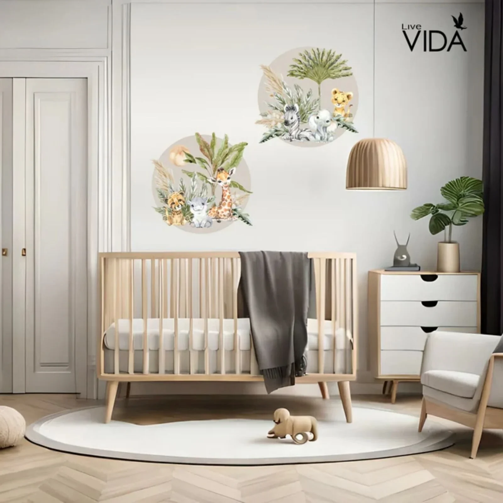 Live Vida Baby Safari Circle Wall Sticker 2 pcs - Image 2