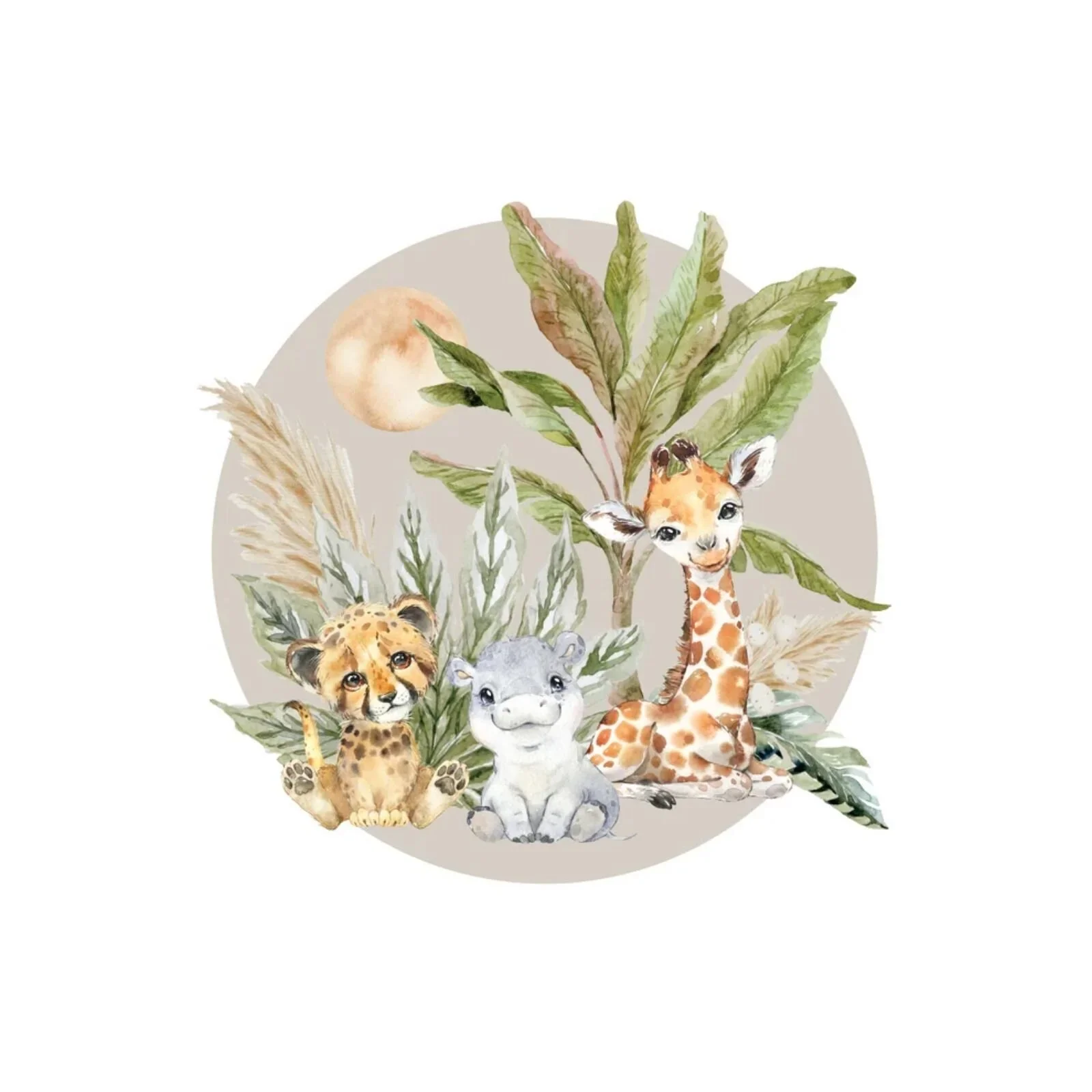 Live Vida Baby Safari Circle Wall Sticker 2 pcs - Image 3