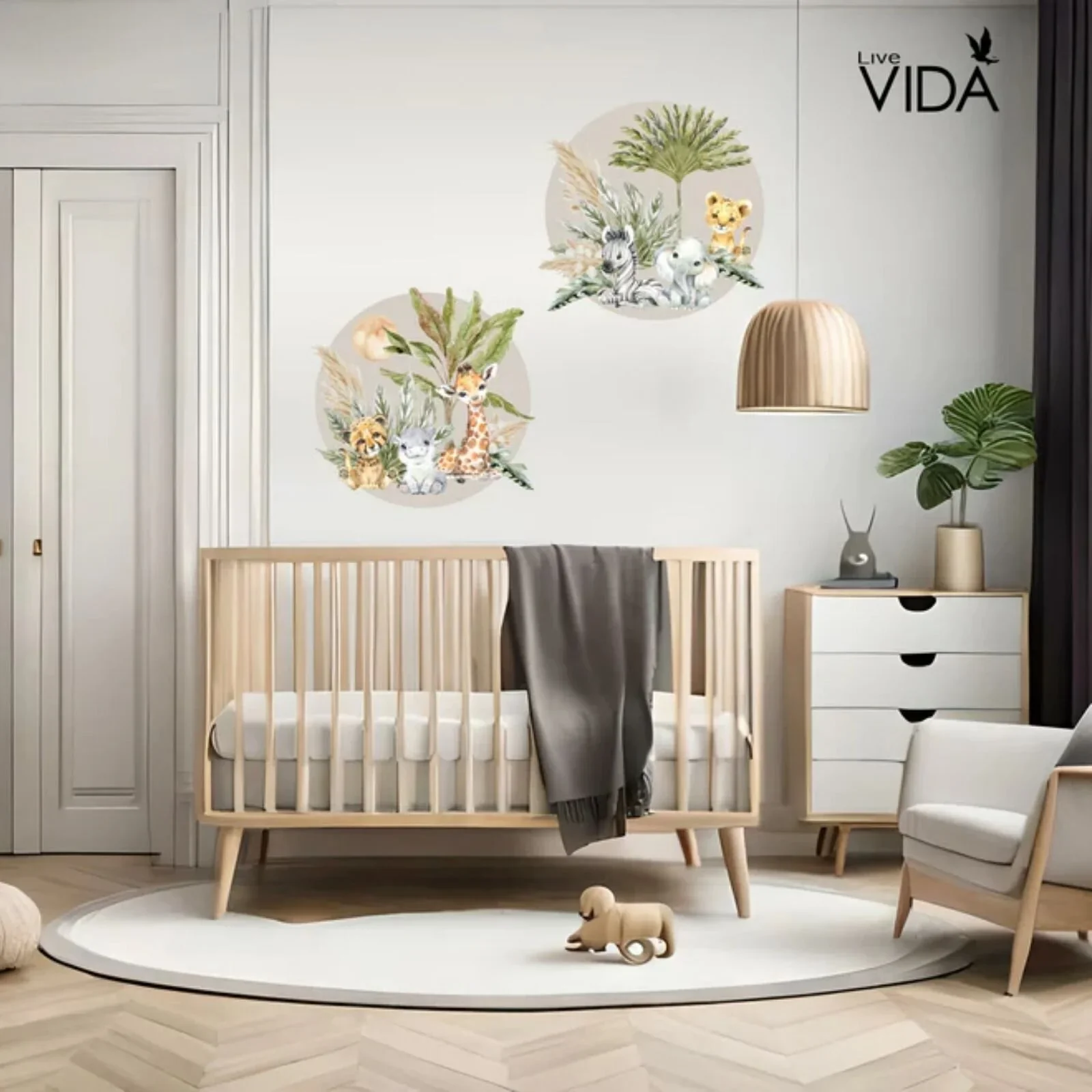 Live Vida Baby Safari Circle Wall Sticker 2 pcs - Image 3