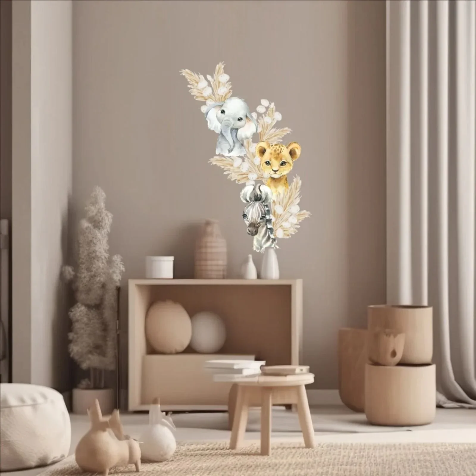 Live Vida Baby Safari Wall Sticker Elephant & Lion & Zebra 3 pcs - Image 3