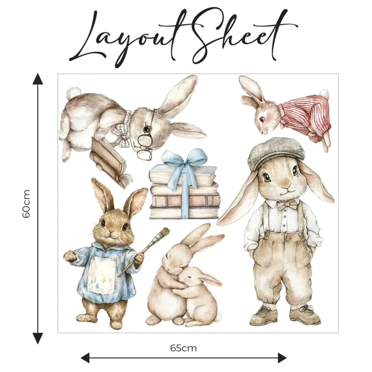 Live Vida Rabbit Wall Sticker Set - Blue - Image 2