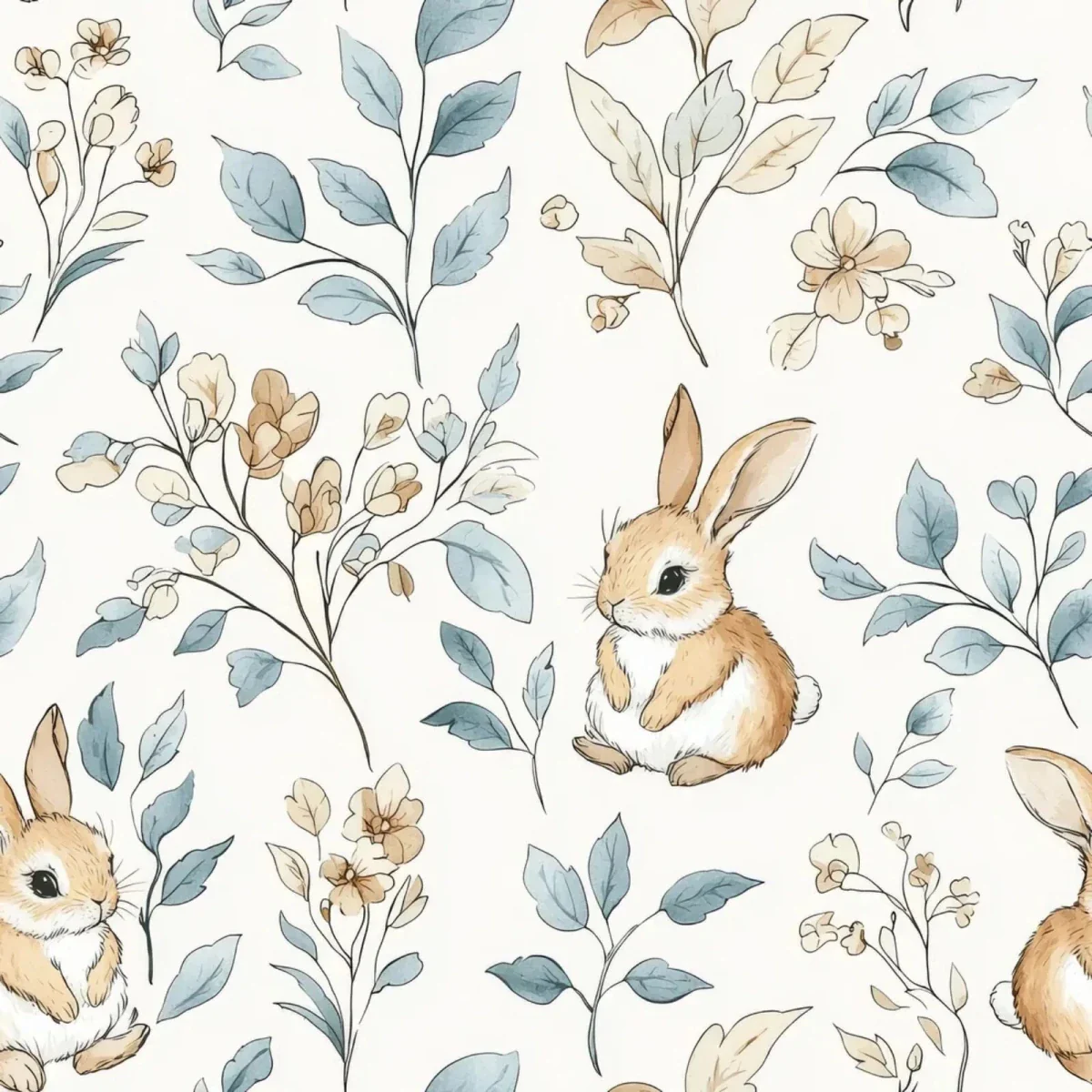 Live Vida Rabbits Mid Length Wall Drop - Blue - Image 2
