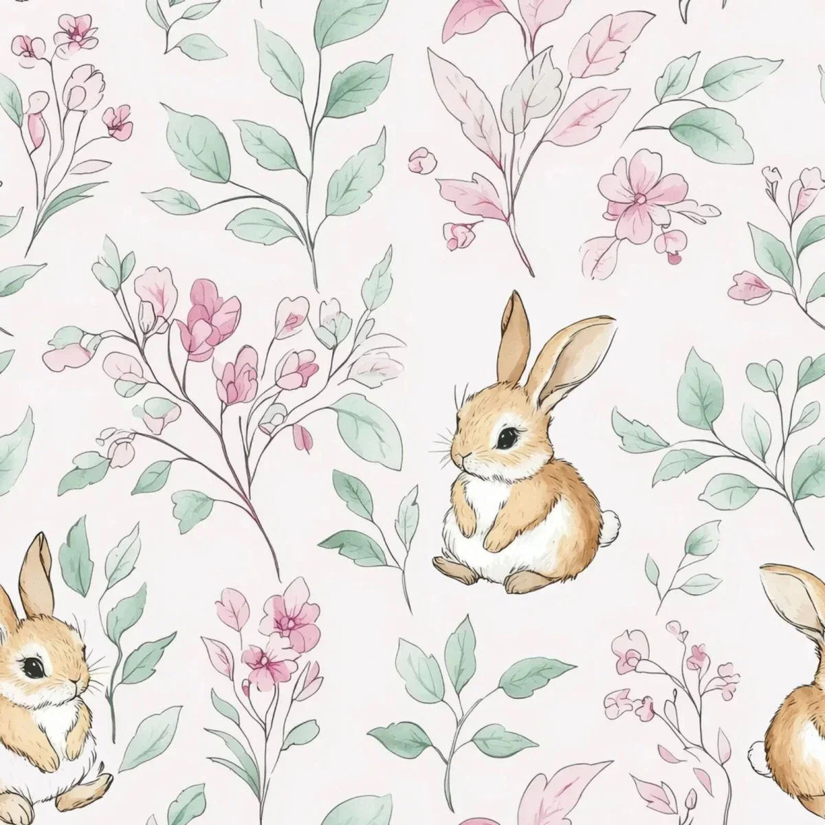 Live Vida Rabbits Mid Length Wall Drop - Pink - Image 2