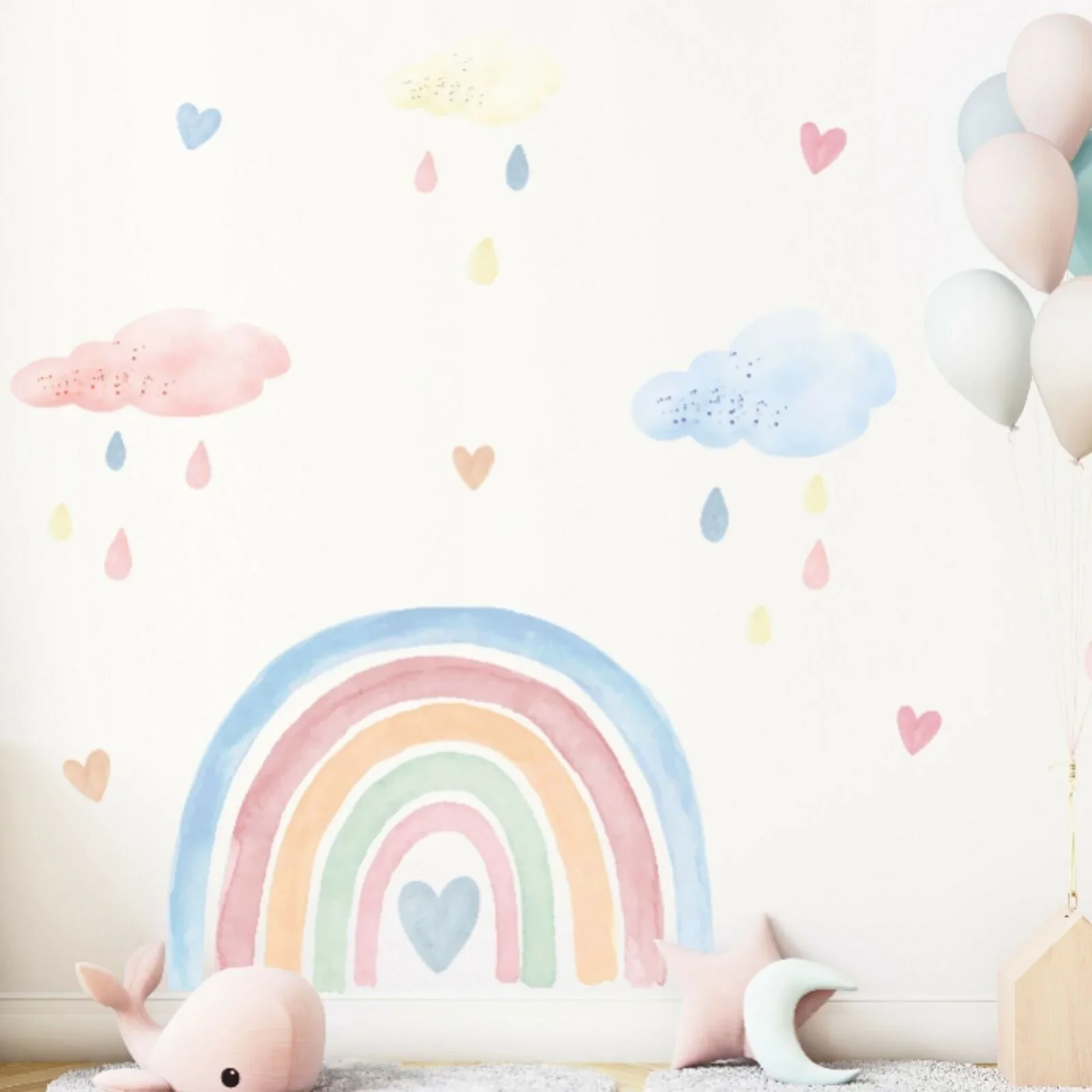 Live Vida Rainbow & Raindrops Wall Stickers - Image 3