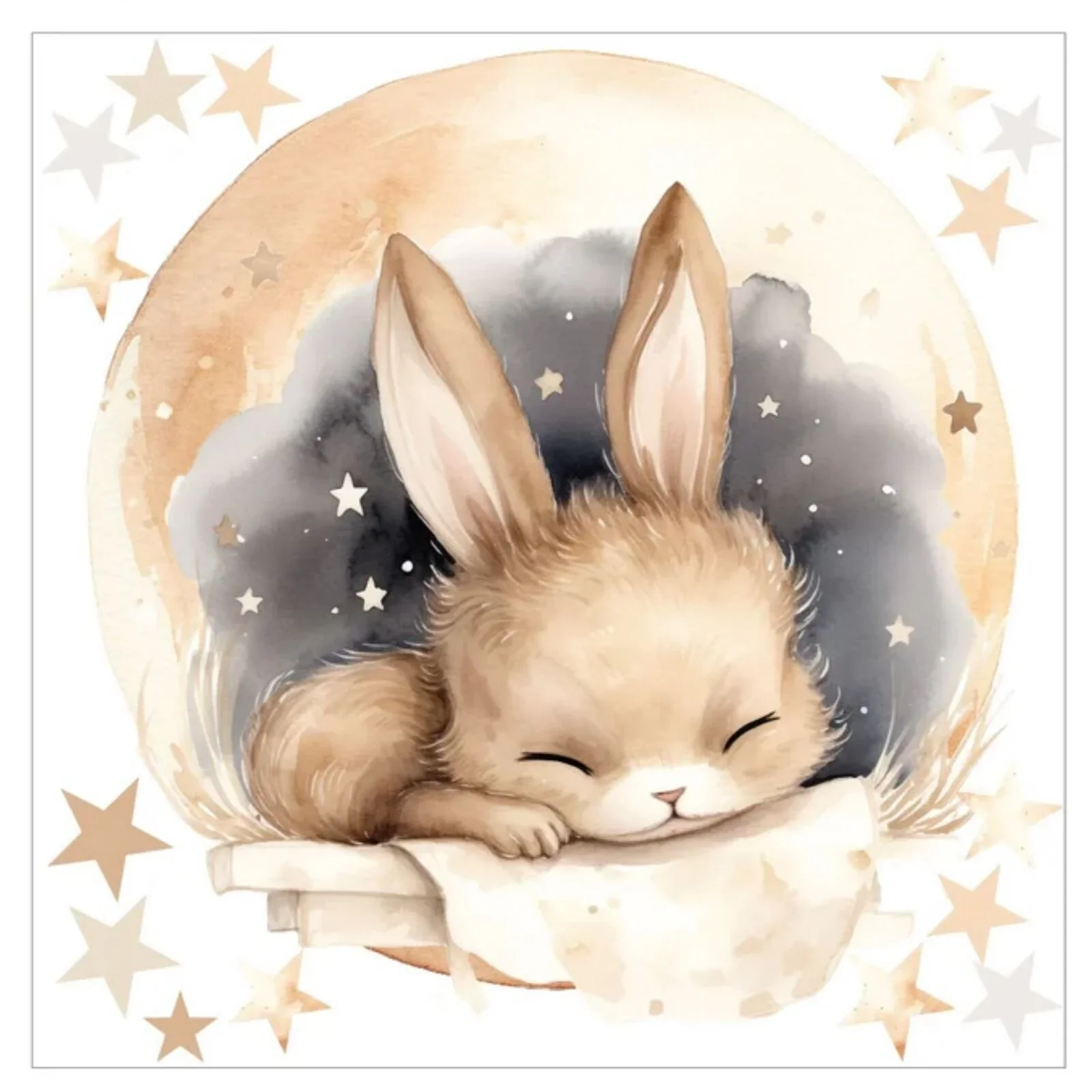 Live Vida Sleeping Bunnies Circle Wall Art Stickers 2 pcs - Image 3