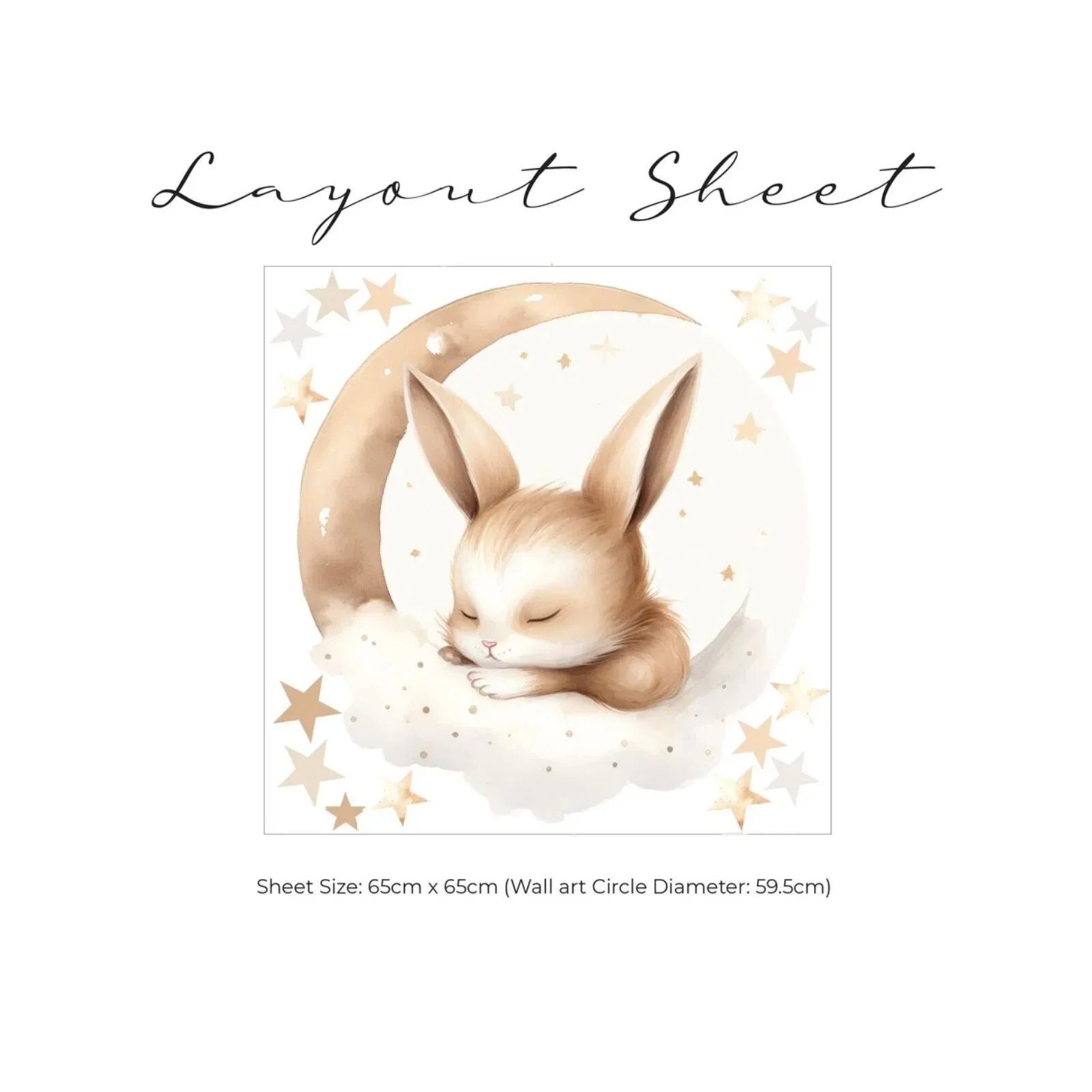 Live Vida Sleeping Bunnies Circle Wall Art Stickers 2 pcs - Image 4