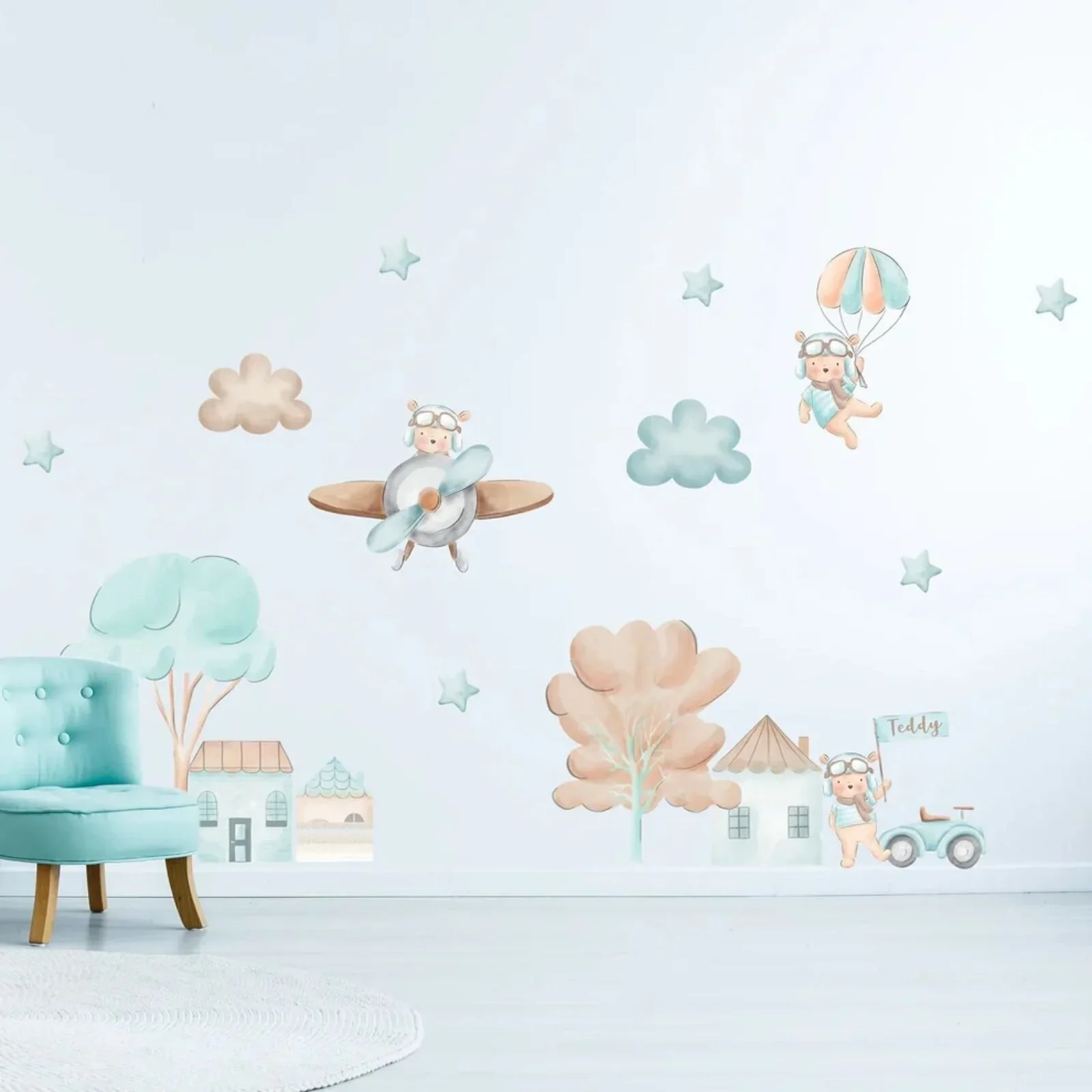Live Vida Teddy Adventures Large Wall Stickers - Image 3