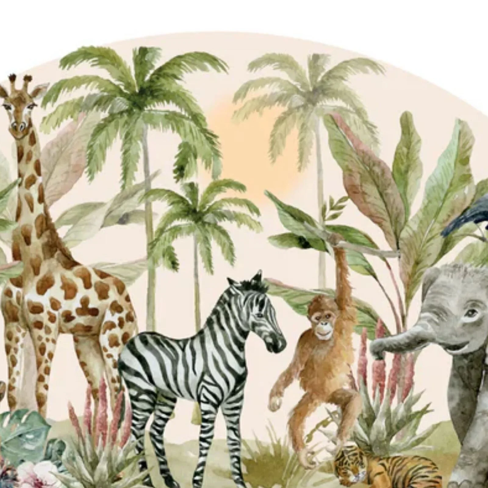 Live Vida Tropical Safari Semi-Circle Wall Sticker - Image 3