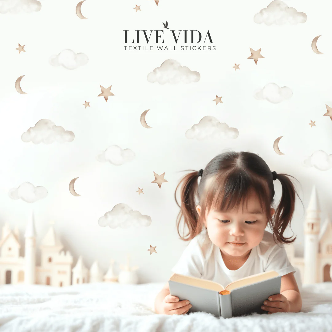 Live Vida Wall Stickers Cloud & Moon & Stars A4 - Image 5