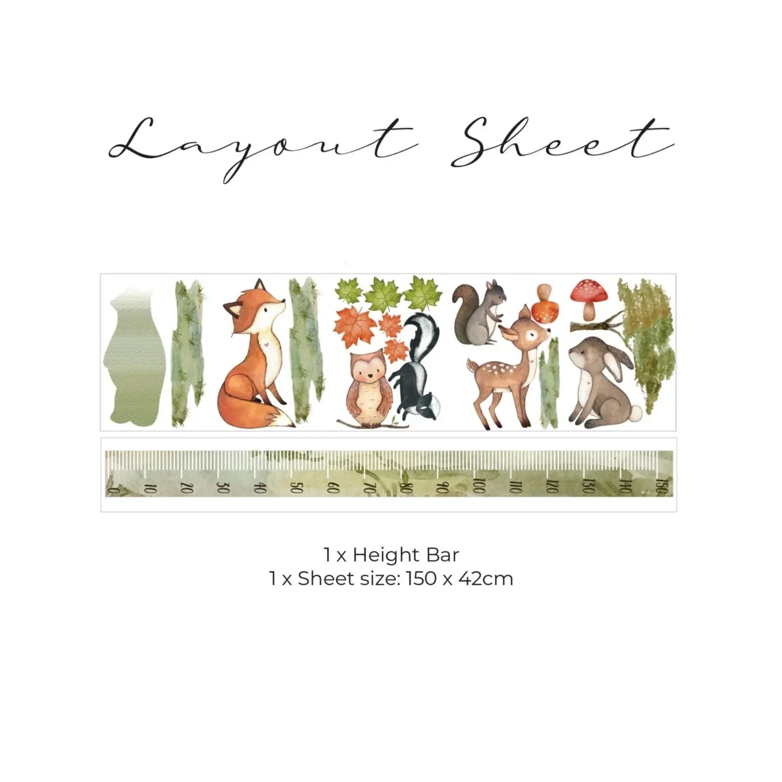 Live Vida Woodland Height Chart Sticker - Image 2