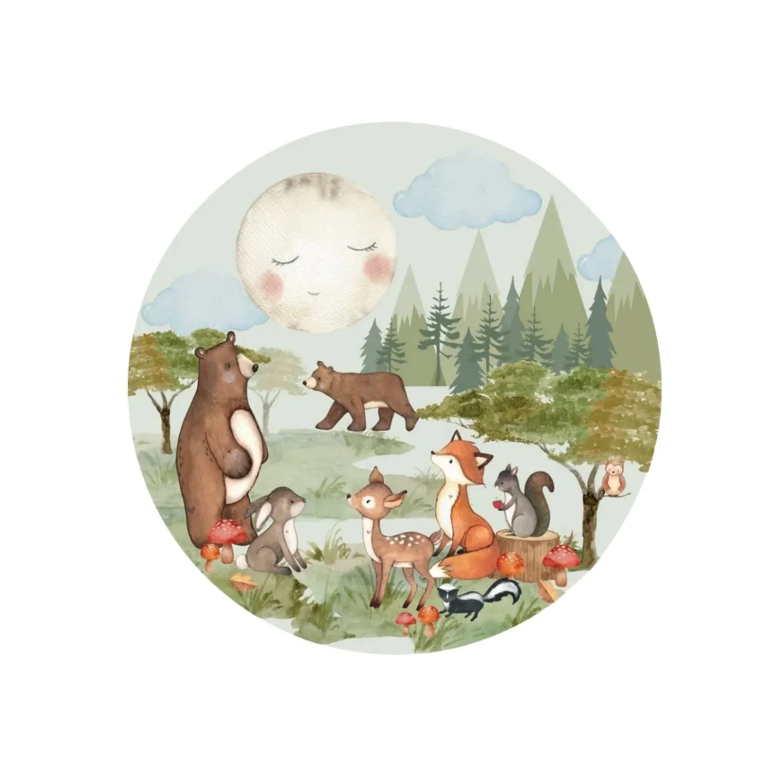 Live Vida Woodland Medium Circle Wall Sticker - Image 3
