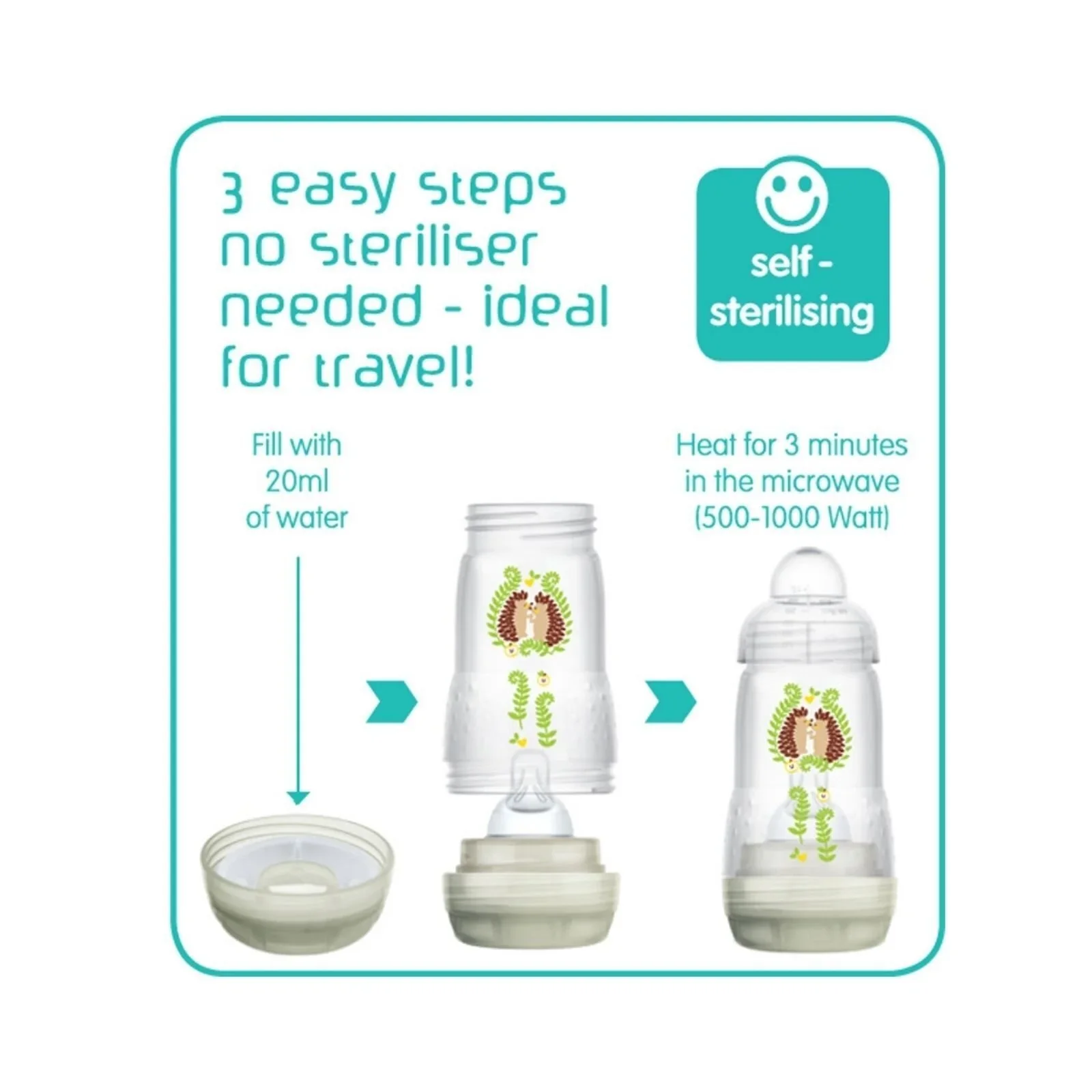 MAM Easy Start Anti-Colic Bottle 260ml Pack of 3 - Blue - Image 2
