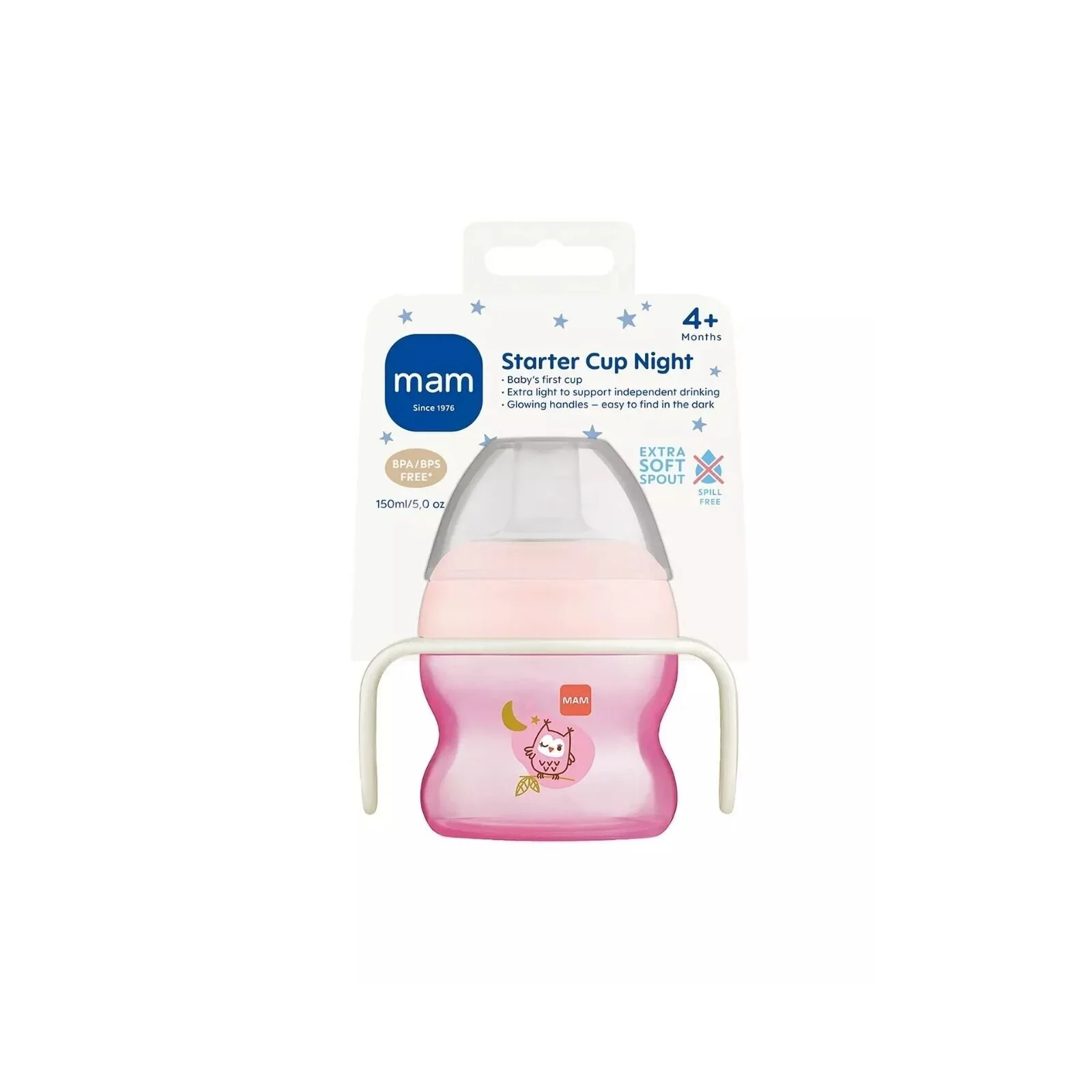 MAM Starter Cup & Glow with Handles 150 ml - Pink - Image 2