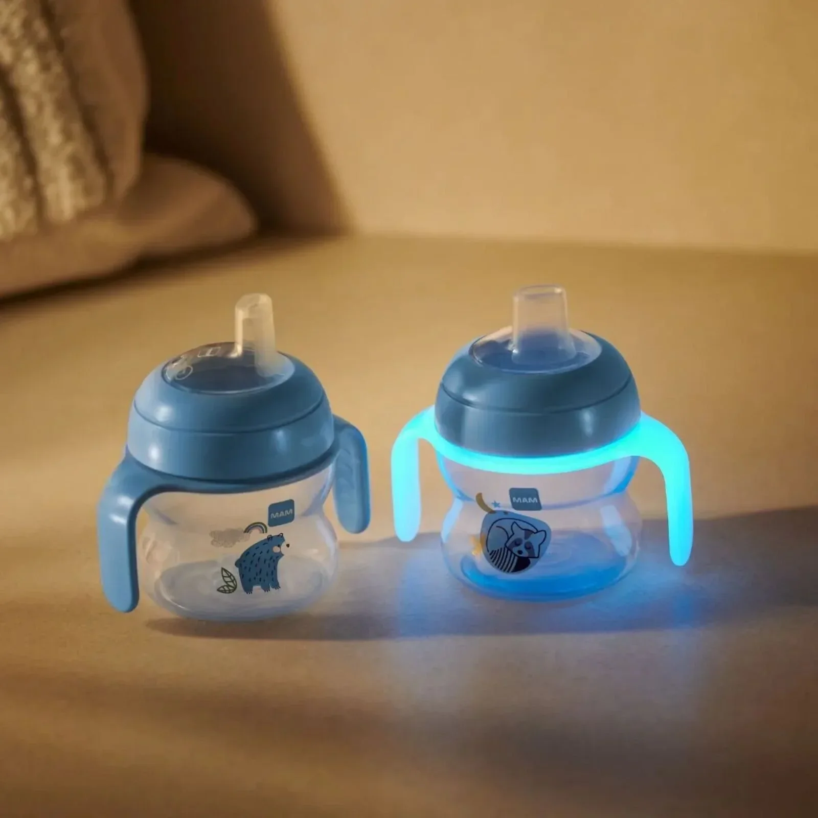 MAM Starter Cup & Glow with Handles 150ml - Blue - Image 6