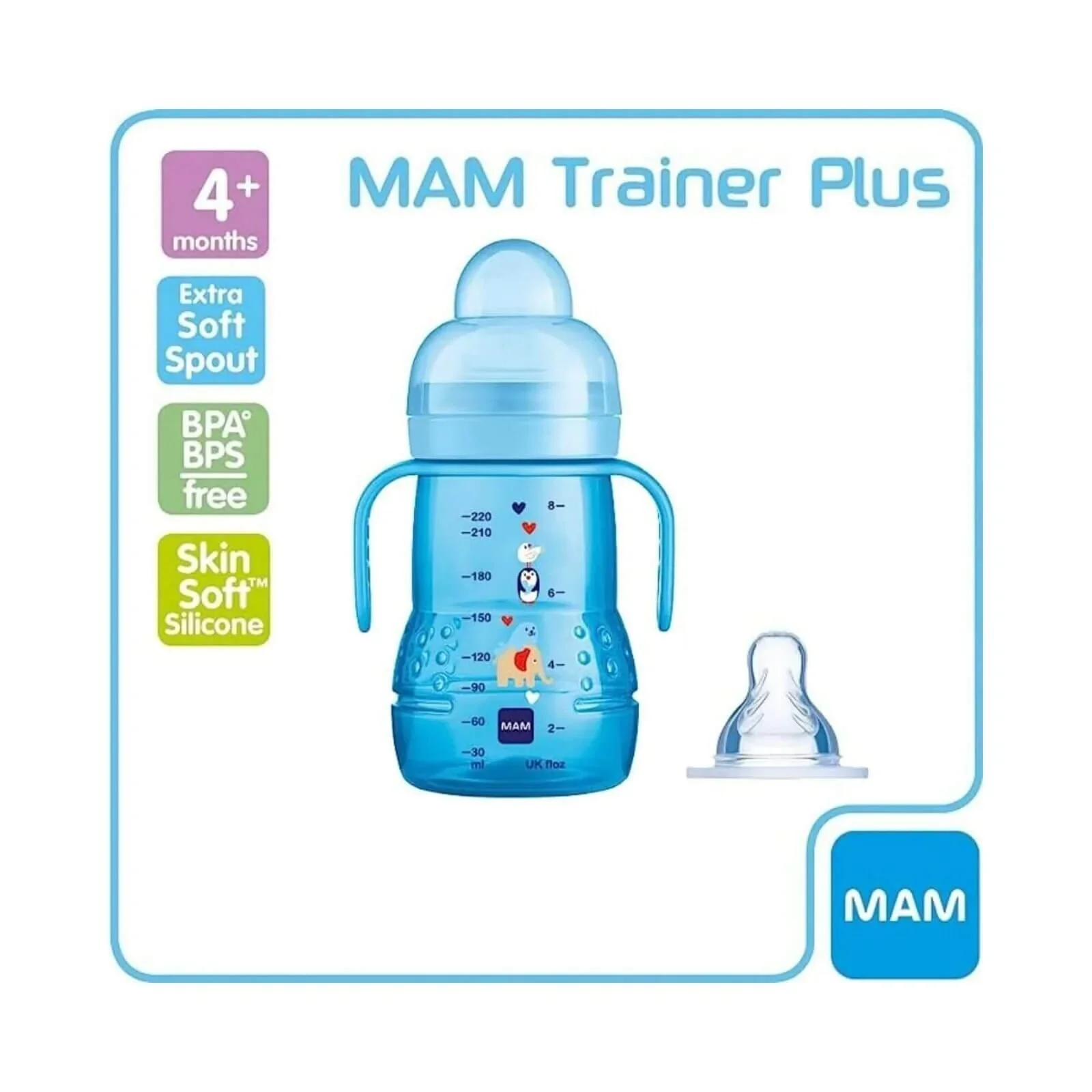MAM Trainer Cup 2-in-1 220ml - Blue - Image 3