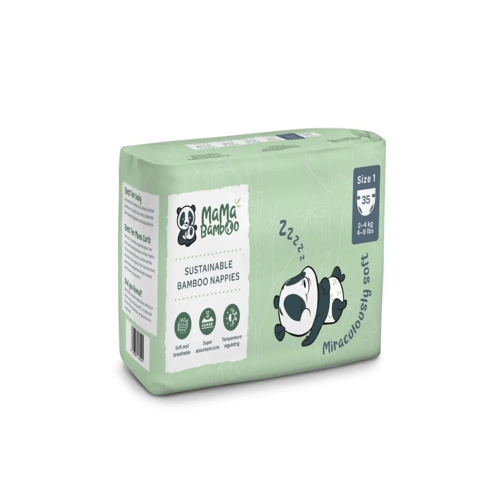 Mama Bamboo Sustainable Bamboo Size 1 - 35 nappies - Image 2