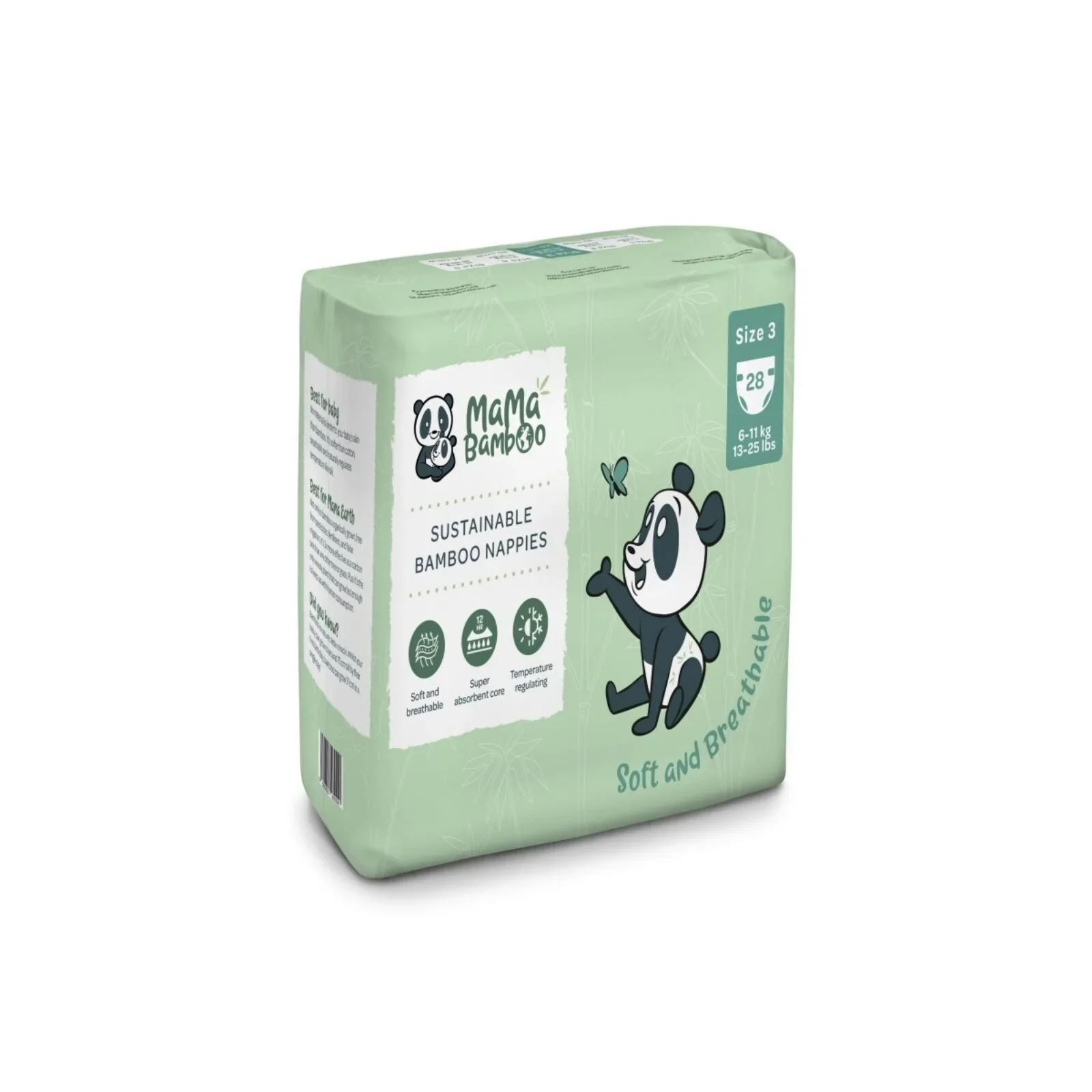Mama Bamboo Sustainable Bamboo Size 3 - 28 nappies - Image 2
